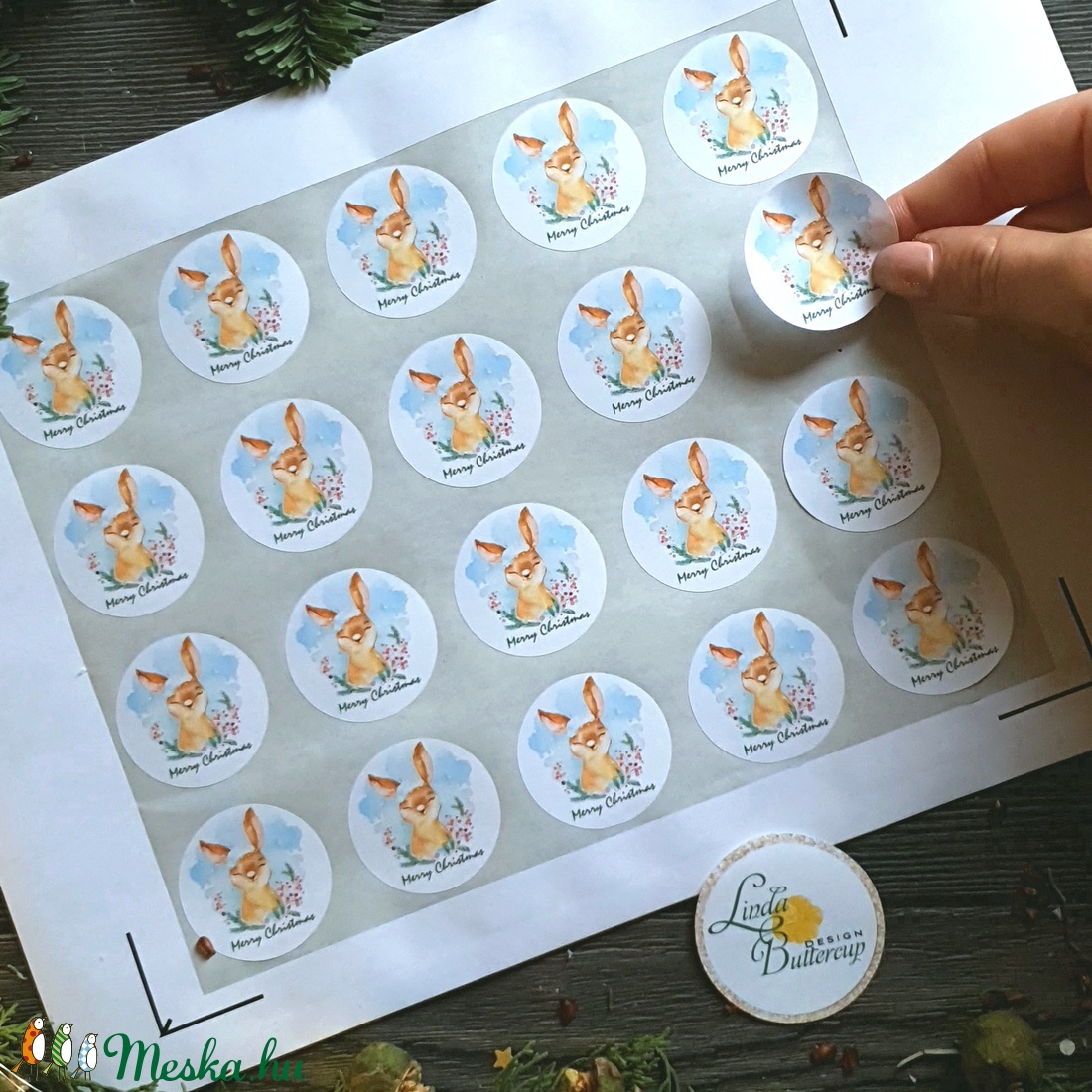MATRICA, 20db, nyuszi, körmatrica, kör, címke, Karácsonyi Ajándékkísérő, cédula, vignetta, levonó, sticker, csomagolás - karácsony - karácsonyi ajándékozás - karácsonyi képeslap, üdvözlőlap, ajándékkísérő - karácsonyi ajándékozás - Meska.hu MATRICA, 20db, nyuszi, körmatrica, kör, címke, Karácsonyi Ajándékkísérő, cédula, vignetta, levonó, sticker, csomagolás - karácsony - karácsonyi ajándékozás - karácsonyi képeslap, üdvözlőlap, ajándékkísérő - karácsonyi ajándékozás - Meska.hu