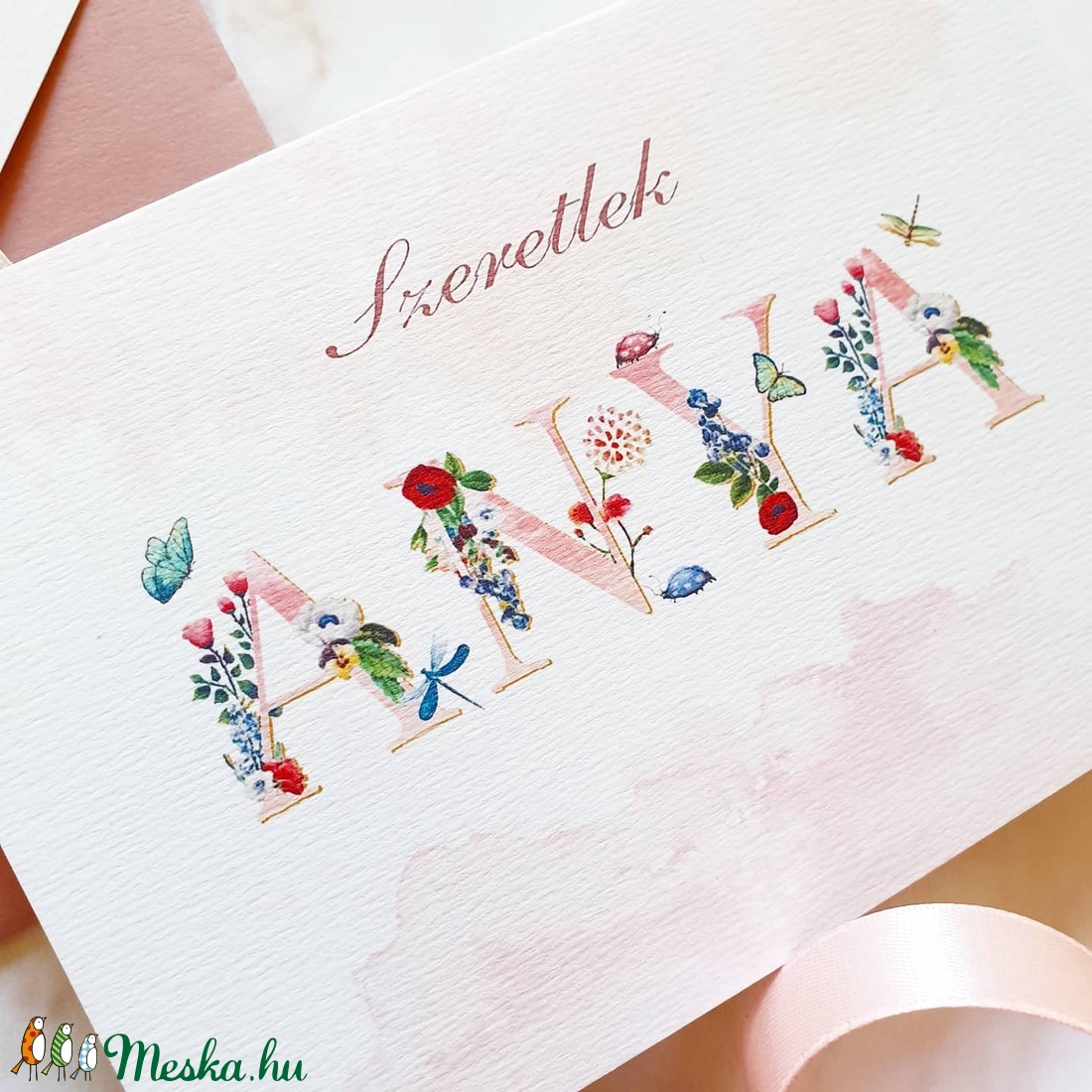 Anyák napi Képeslap, Kísérőkártyával együtt, Anyának, Anya lap, Anyák napja, virágos üdvözlőlap, Anyáknapi ajándék, AL20 - otthon & életmód - papír, írószer - ajándékozás kellékei - képeslap, üdvözlőlap - Meska.hu
