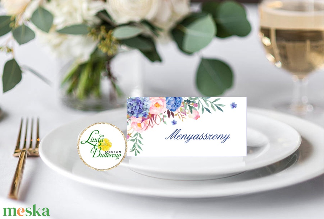 Esküvői ültető kártya, ültető, névkártya, név tábla, Esküvői dekor, dekoráció, virágos, elegáns, romantikus, vintage - esküvő - meghívó & kártya - ültetési rend - Meska.hu