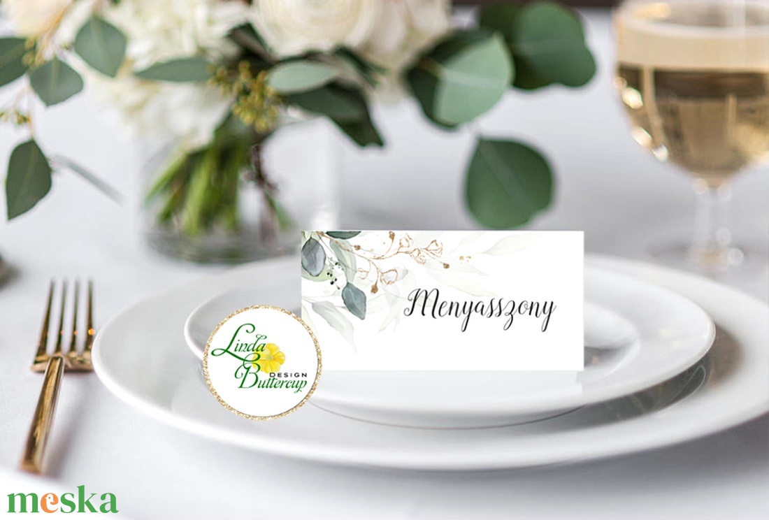 Greenery leveles, ültető, név tábla, ültetők + SZERKESZTÉSI DÍJ a leírásból - esküvő - meghívó & kártya - ültetési rend - Meska.hu