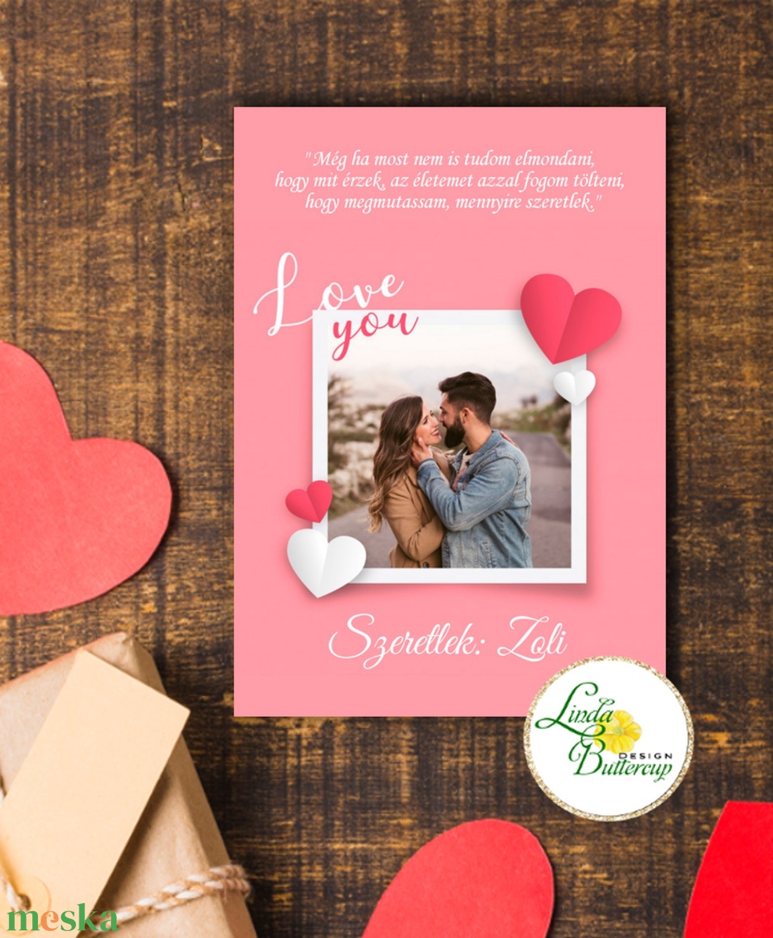 Egyedi Valentin napi képeslap saját fotóval - otthon & életmód - papír, írószer - ajándékozás kellékei - képeslap, üdvözlőlap - Meska.hu