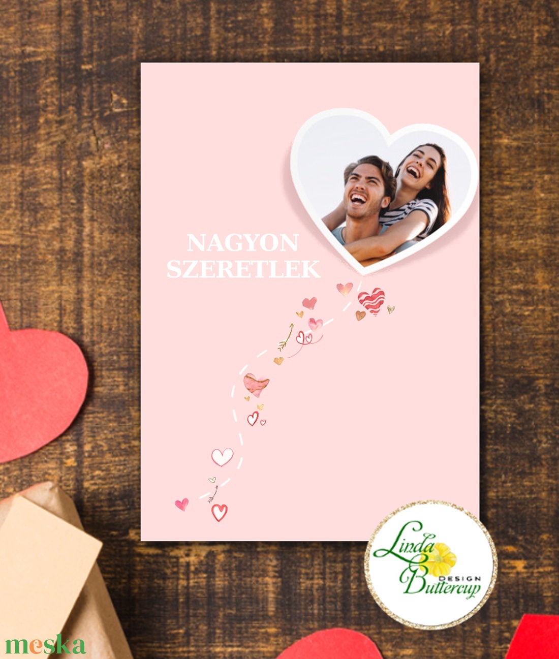 Egyedi Valentin napi képeslap saját fotóval, fényképes  - otthon & életmód - papír, írószer - ajándékozás kellékei - képeslap, üdvözlőlap - Meska.hu