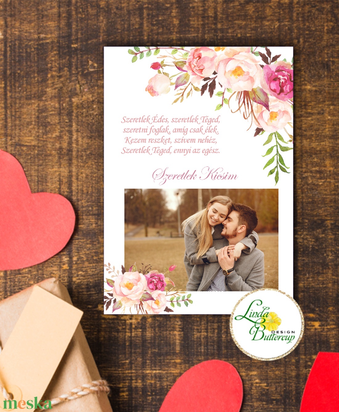 Egyedi Valentin napi képeslap saját fotóval, fényképes, szülinapi képeslap - otthon & lakás - papír írószer - képeslap & levélpapír - Meska.hu