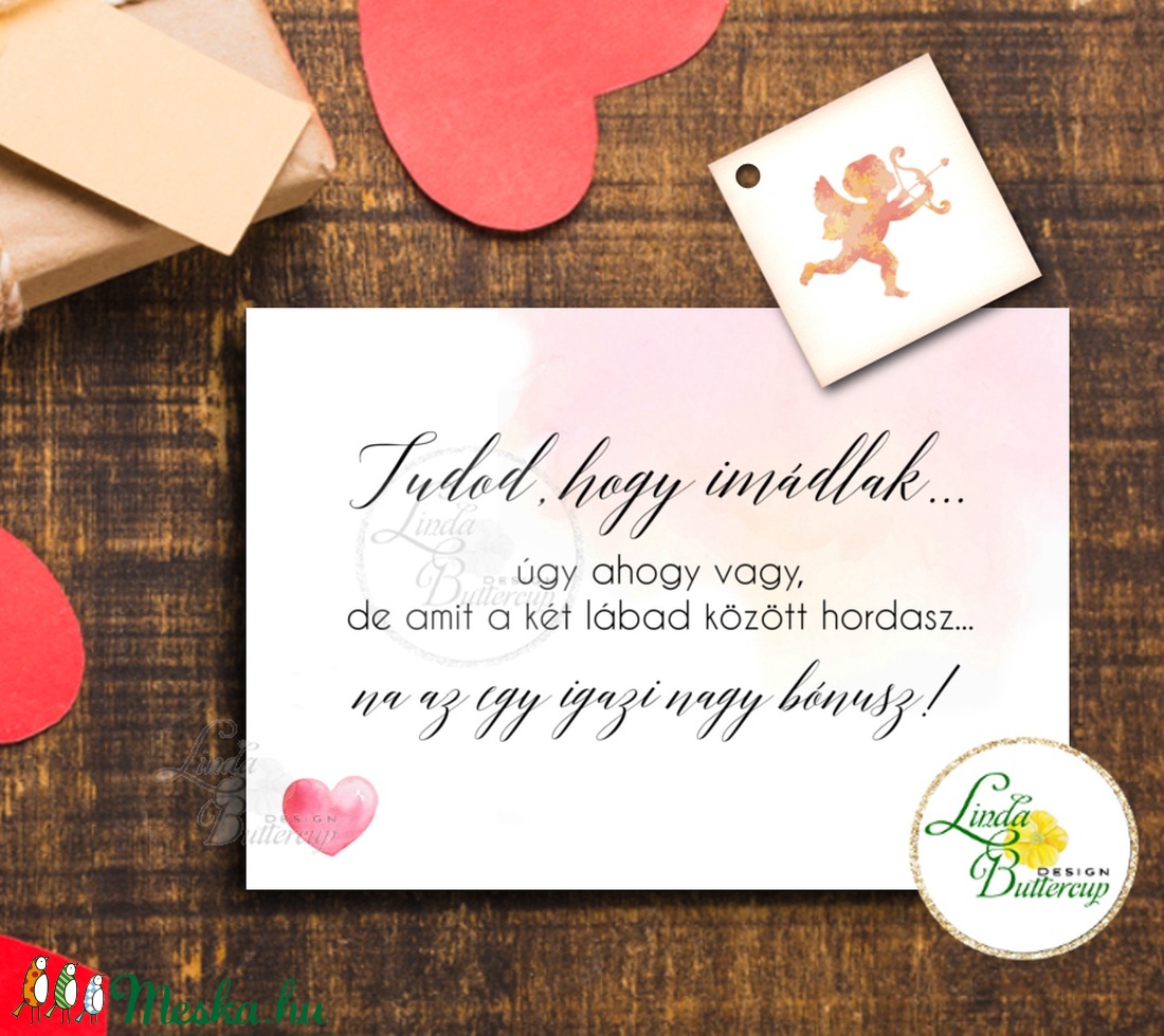 Vicces Valentin napi Képeslap ajándékkísérő kártyával, szeretlek, valentin napra, évfordulóra - otthon & életmód - papír, írószer - ajándékozás kellékei - képeslap, üdvözlőlap - Meska.hu