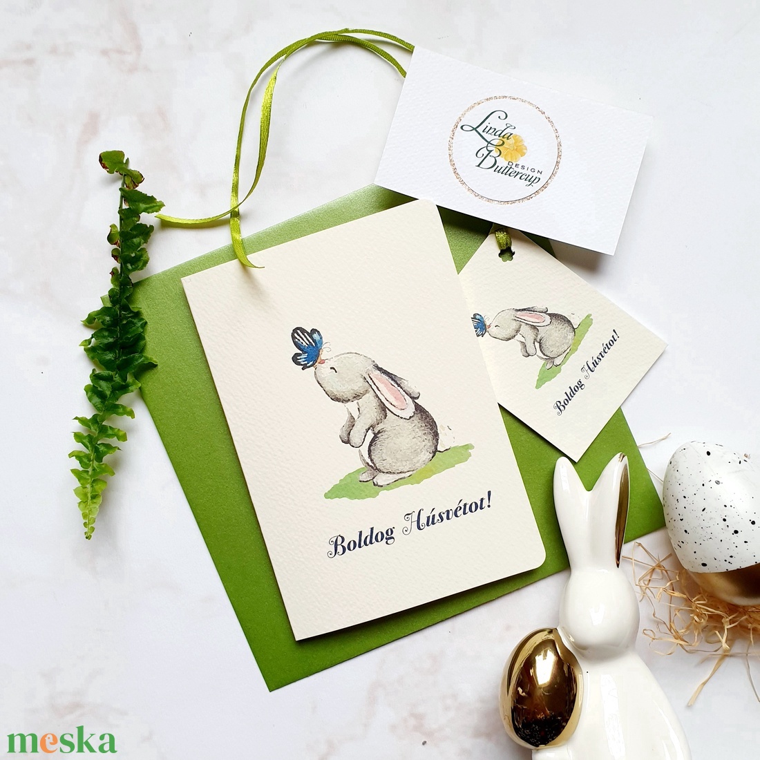 Húsvéti Képeslap, Húsvéti lap, Boldog Húsvétot, Húsvéti üdvözlőlap, Húsvéti Nyuszi, Nyúl, tojás, vicces, Boldog nyulat - otthon & életmód - papír, írószer - Meska.hu