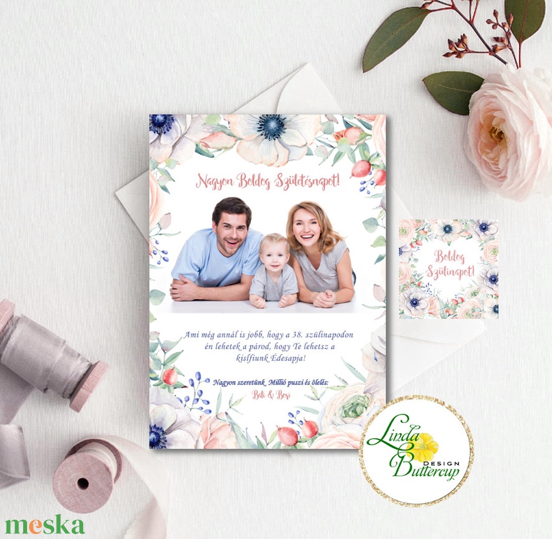 Anyák napi Képeslap, Saját Fotóval és egyedi szöveggel,Kísérőkártyával együtt, Anyának, Anya lap, Anyáknapi ajándék - otthon & életmód - papír, írószer - ajándékozás kellékei - képeslap, üdvözlőlap - Meska.hu