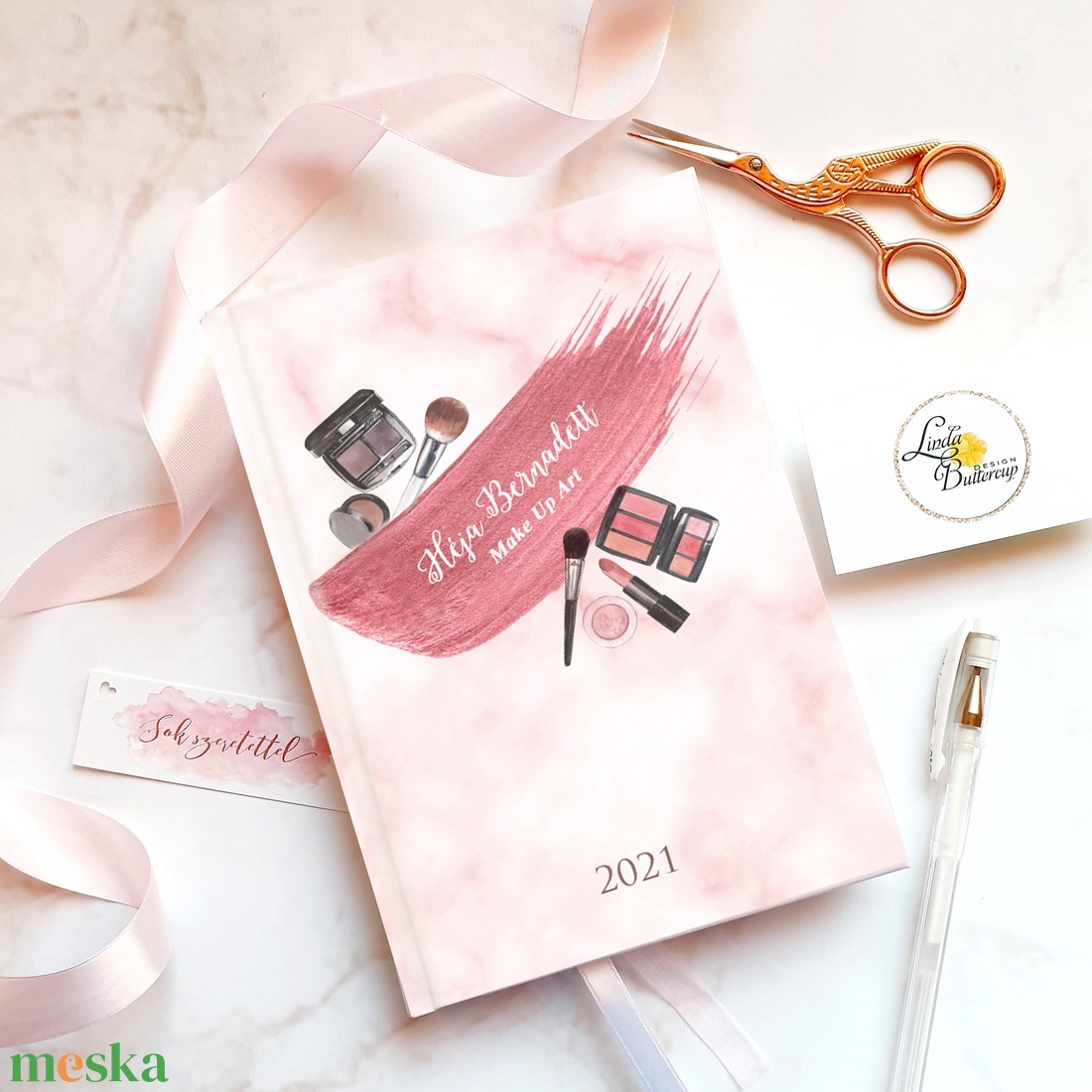 Sminkes, Kozmetikus Naptár, műkörmös, pillás, kalendár, zsebnaptár, Egyedi naptár, határidőnapló, Karácsonyi ajándék - otthon & életmód - papír, írószer - naptár & tervező - Meska.hu