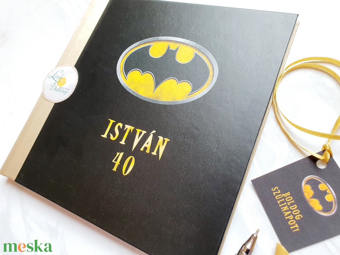 Batman, emlékkönyv, Szülinapi ajándék, emlékkönyv, fotoalbum, fotókönyv - otthon & életmód - papír, írószer - jegyzetfüzet & napló - Meska.hu