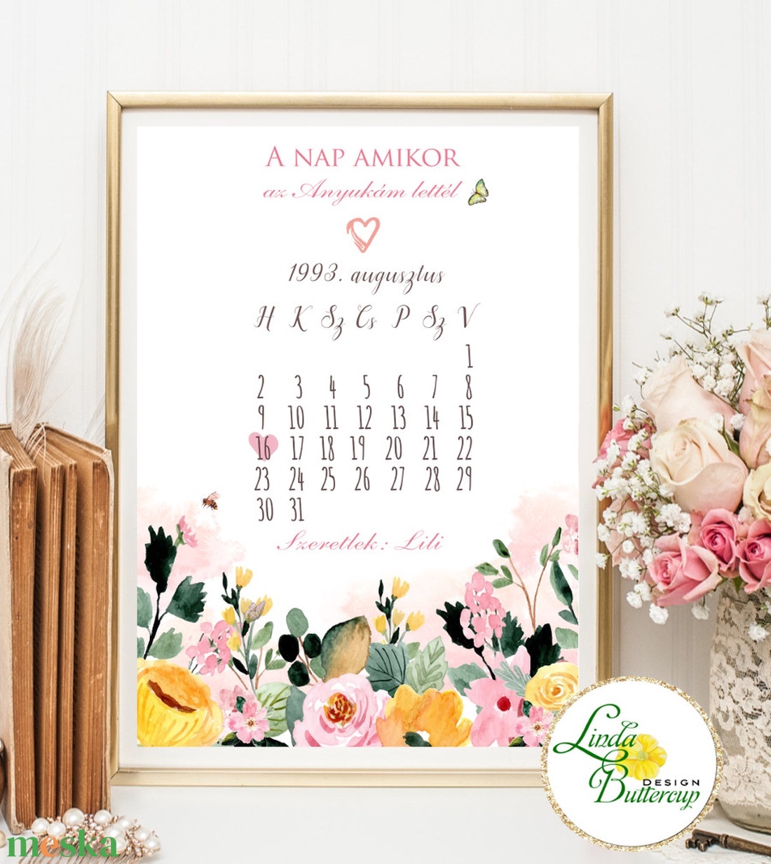 Anyák napi naptár, Anyák napi ajándék, Amikor az anyukám lettél, A4-es PRINT (keret nélkül) ) - otthon & életmód - dekoráció - fali és függő dekoráció - falinaptár & öröknaptár - Meska.hu