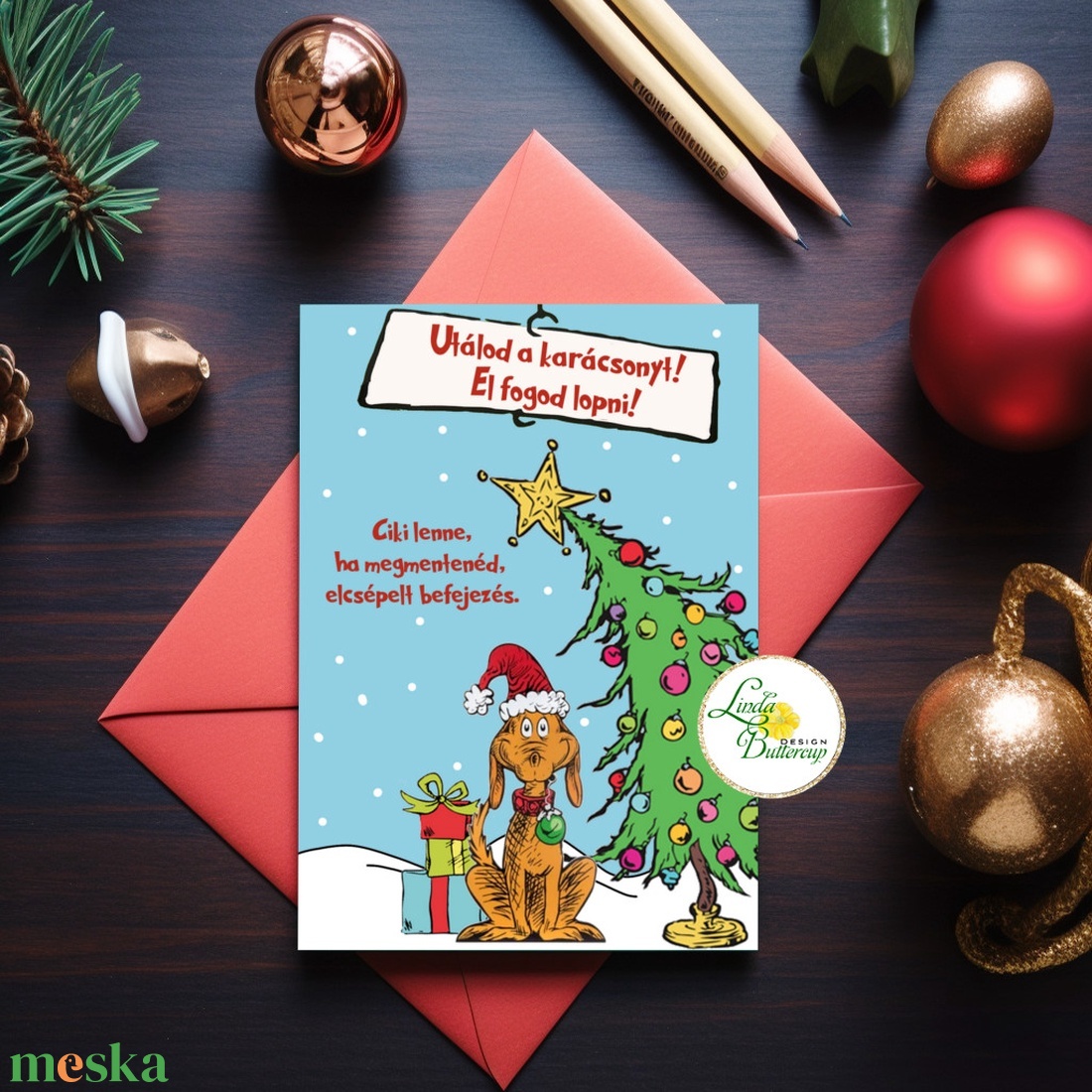 Grinch Képeslap, Grincs ajándék, vicces üdvözlőlap, karácsonyi képeslap, adventi lap, Grincs idézet - karácsony - karácsonyi ajándékozás - karácsonyi képeslap, üdvözlőlap, ajándékkísérő - Meska.hu
