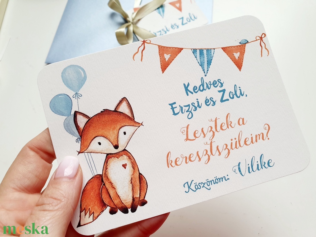 Felkérő, Rókás, kersztszülő felkérő lap, képeslap, keresztszülő, Róka - otthon & életmód - papír, írószer - ajándékozás kellékei - képeslap, üdvözlőlap - Meska.hu Felkérő, Rókás, kersztszülő felkérő lap, képeslap, keresztszülő, Róka - otthon & életmód - papír, írószer - ajándékozás kellékei - képeslap, üdvözlőlap - Meska.hu