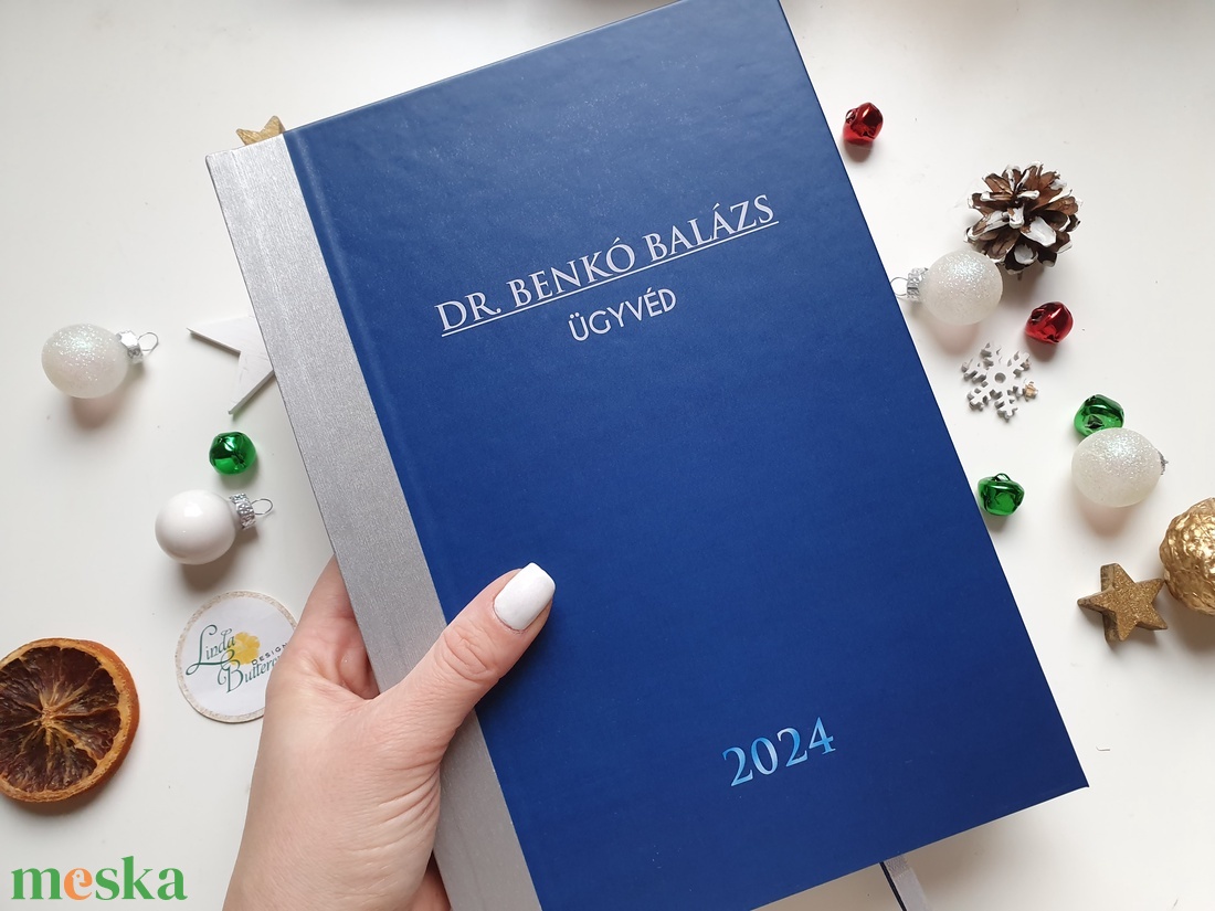 Férfinak, sötétkék, ezüst, Naptár, határidőnapló, kalendár, zsebnaptár, Egyedi naptár, névreszóló, tervező - otthon & életmód - papír, írószer - naptár & tervező - Meska.hu