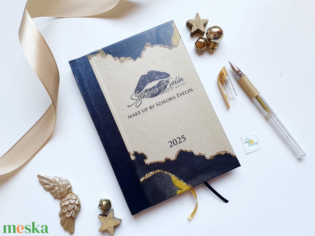 Egyedi naptár, Aany és fekete, Logóval, Naptár, határidőnapló, kalendár, zsebnaptár, névreszóló, tervező - otthon & életmód - papír, írószer - naptár & tervező - Meska.hu