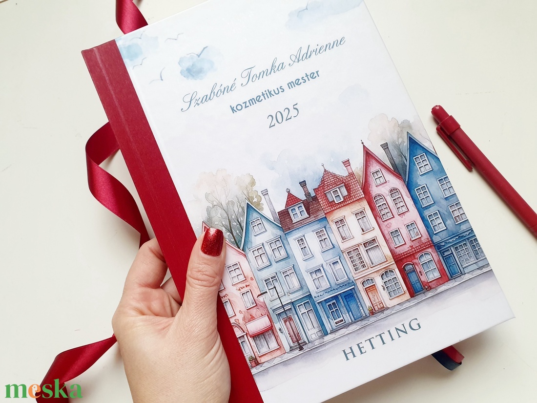 Egyedi naptár, bordó, ingatlanos, Naptár, határidőnapló, kalendár, zsebnaptár, névreszóló, tervező - otthon & életmód - papír, írószer - naptár & tervező - Meska.hu