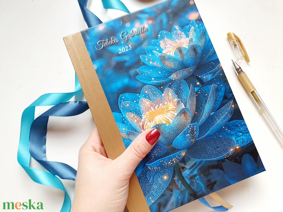 Egyedi naptár, Aany, kék, Naptár, határidőnapló, kalendár, zsebnaptár, névreszóló, tervező, kozmetikus, pillás, masszőr - otthon & életmód - papír, írószer - naptár & tervező - Meska.hu