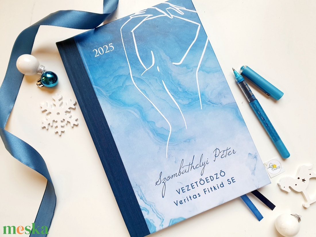 Egyedi naptár, masszőr, kék, Naptár, határidőnapló, kalendár, zsebnaptár, névreszóló, tervező, kozmetikus, edző - otthon & életmód - papír, írószer - naptár & tervező - Meska.hu