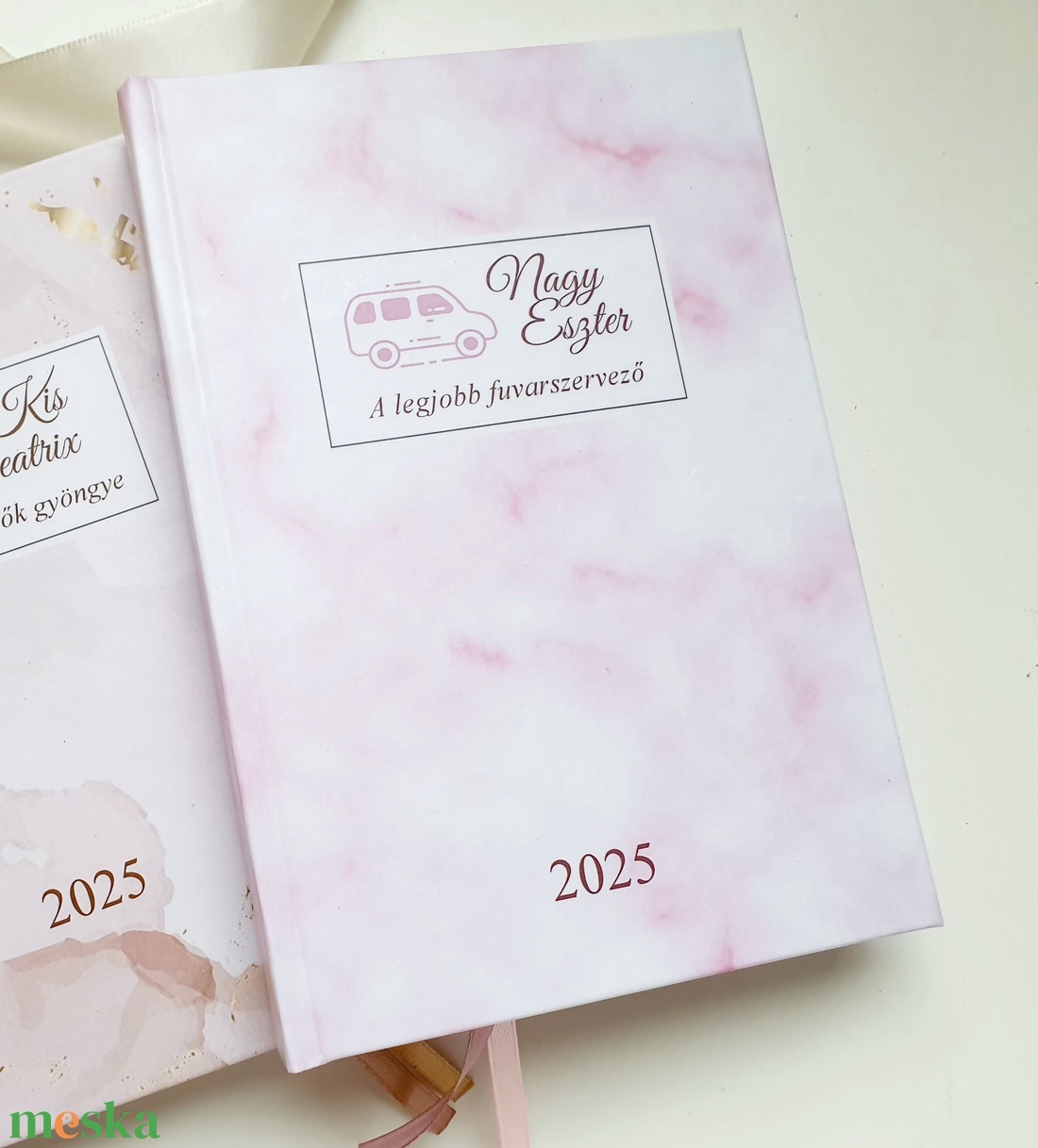 Egyedi naptár, rózsaszín. márvány, Logóval, Naptár, határidőnapló, kalendár, zsebnaptár, névreszóló, tervező, sofőr - otthon & életmód - papír, írószer - naptár & tervező - Meska.hu