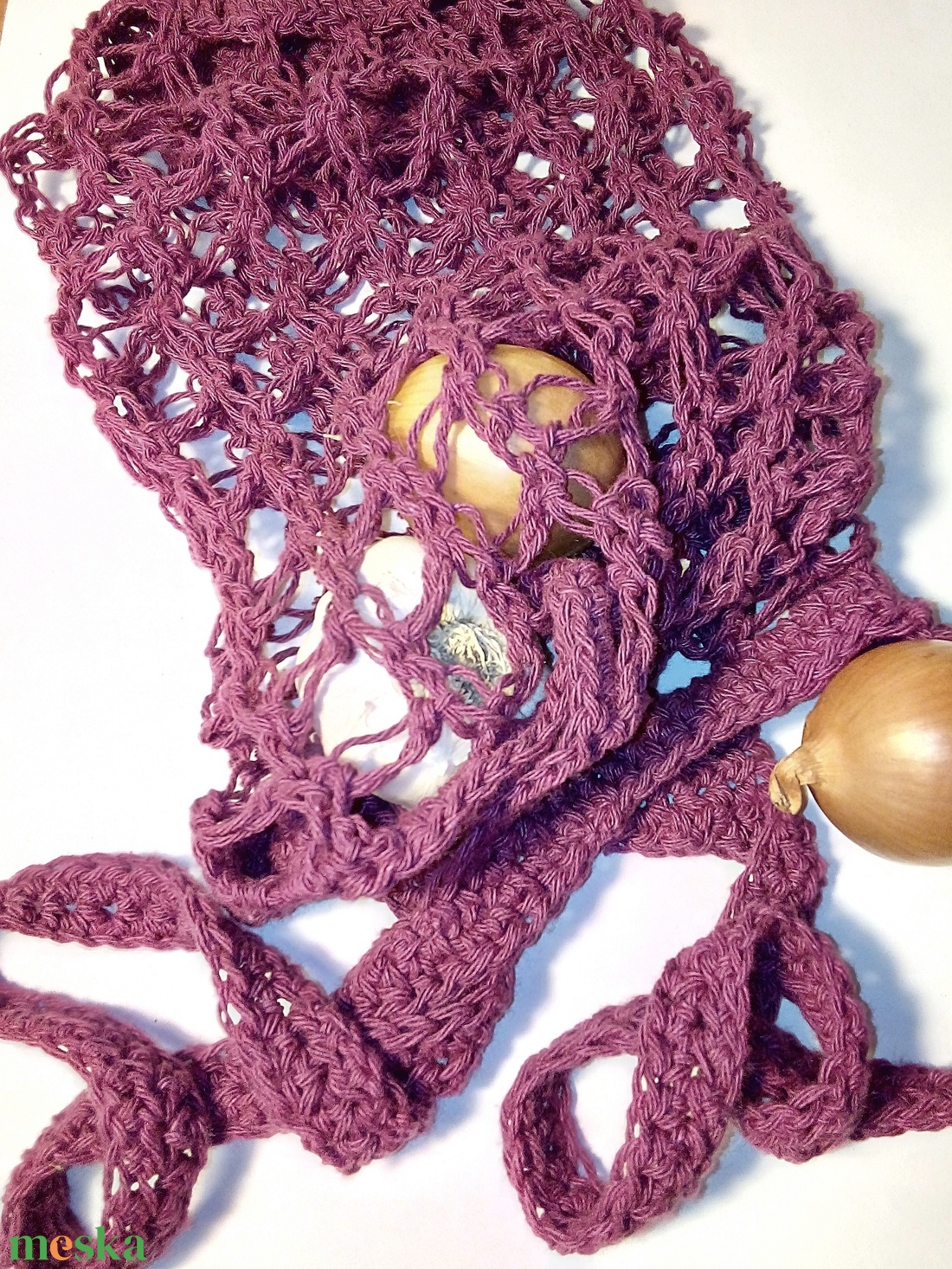 Horgolt cekkertáska a zero waste jegyében  - táska & tok - bevásárlás & shopper táska - zöldség/gyümölcs zsák - Meska.hu