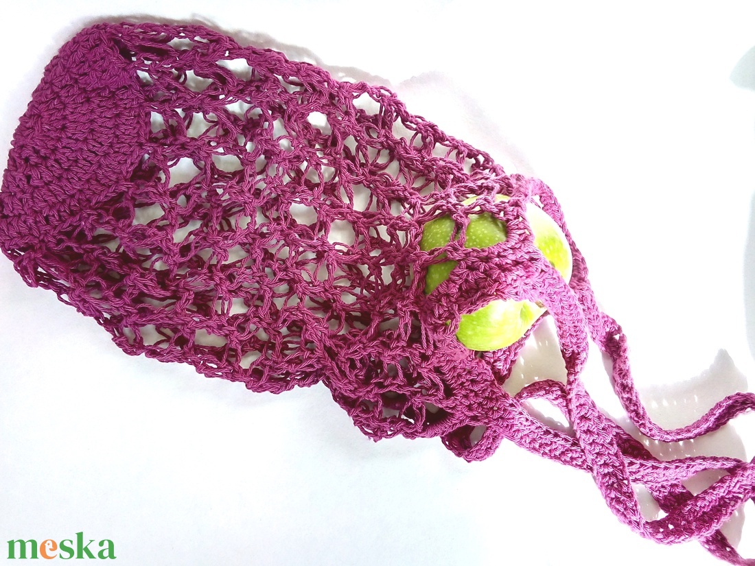 Horgolt cekkertáska a zero waste jegyében  - táska & tok - bevásárlás & shopper táska - zöldség/gyümölcs zsák - Meska.hu