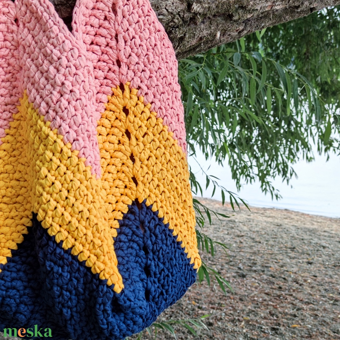 Summer 2021 óriási horgolt strandtska - táska & tok - bevásárlás & shopper táska - shopper, textiltáska, szatyor - Meska.hu