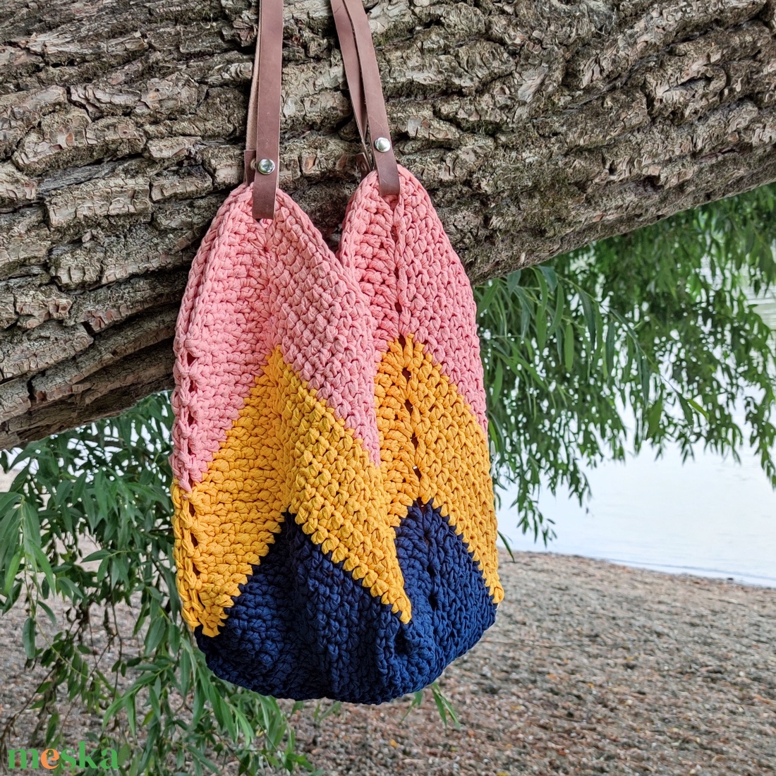 Summer 2021 óriási horgolt strandtska - táska & tok - bevásárlás & shopper táska - shopper, textiltáska, szatyor - Meska.hu