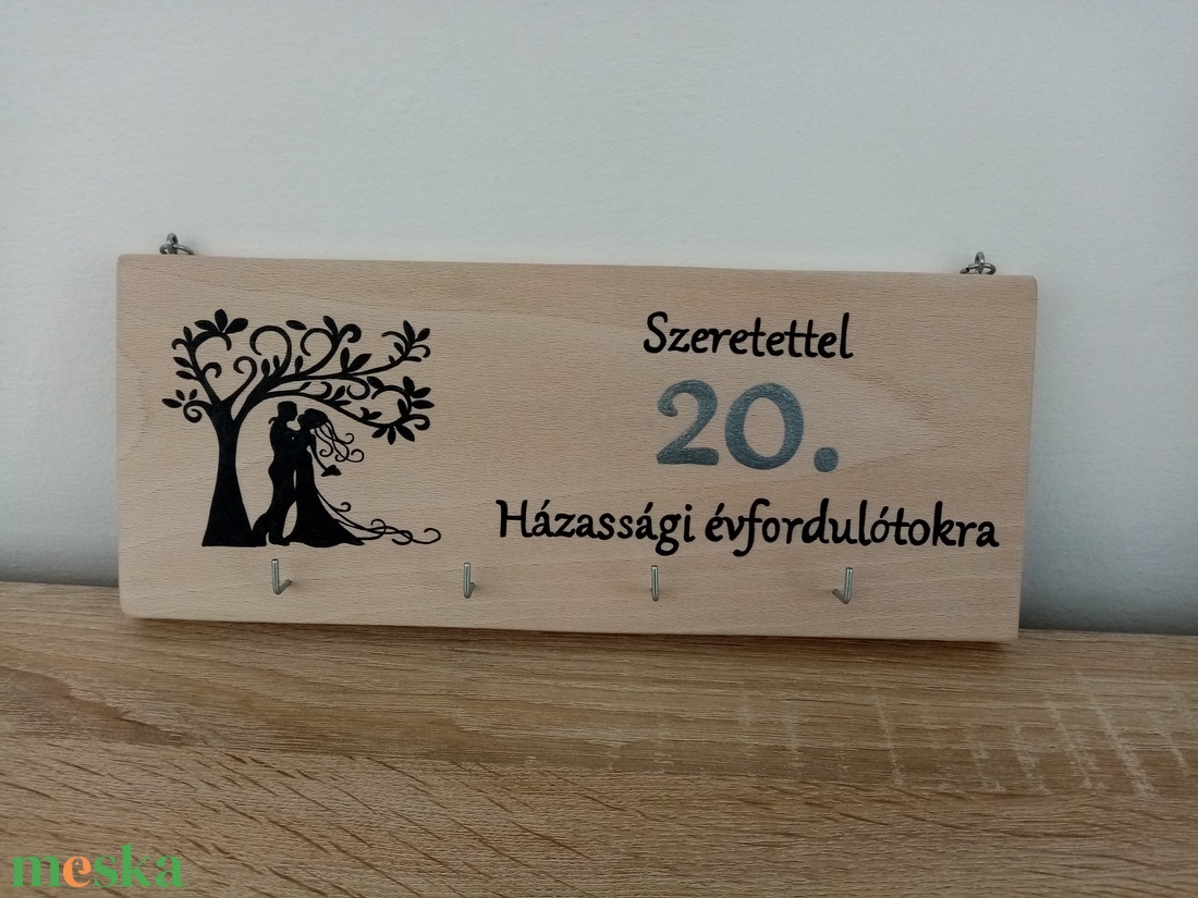 Fa fali kulcstartó, kulcsakasztó, kulcstartó - Házassági évforduló - otthon & életmód - dekoráció - fali és függő dekoráció - fali kulcstartó - Meska.hu