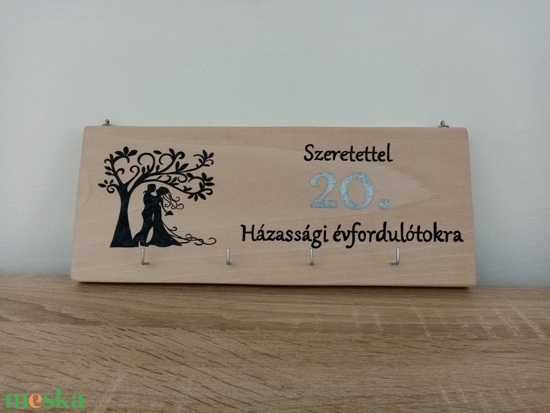 Fa fali kulcstartó, kulcsakasztó, kulcstartó - Házassági évforduló - otthon & életmód - dekoráció - fali és függő dekoráció - fali kulcstartó - Meska.hu
