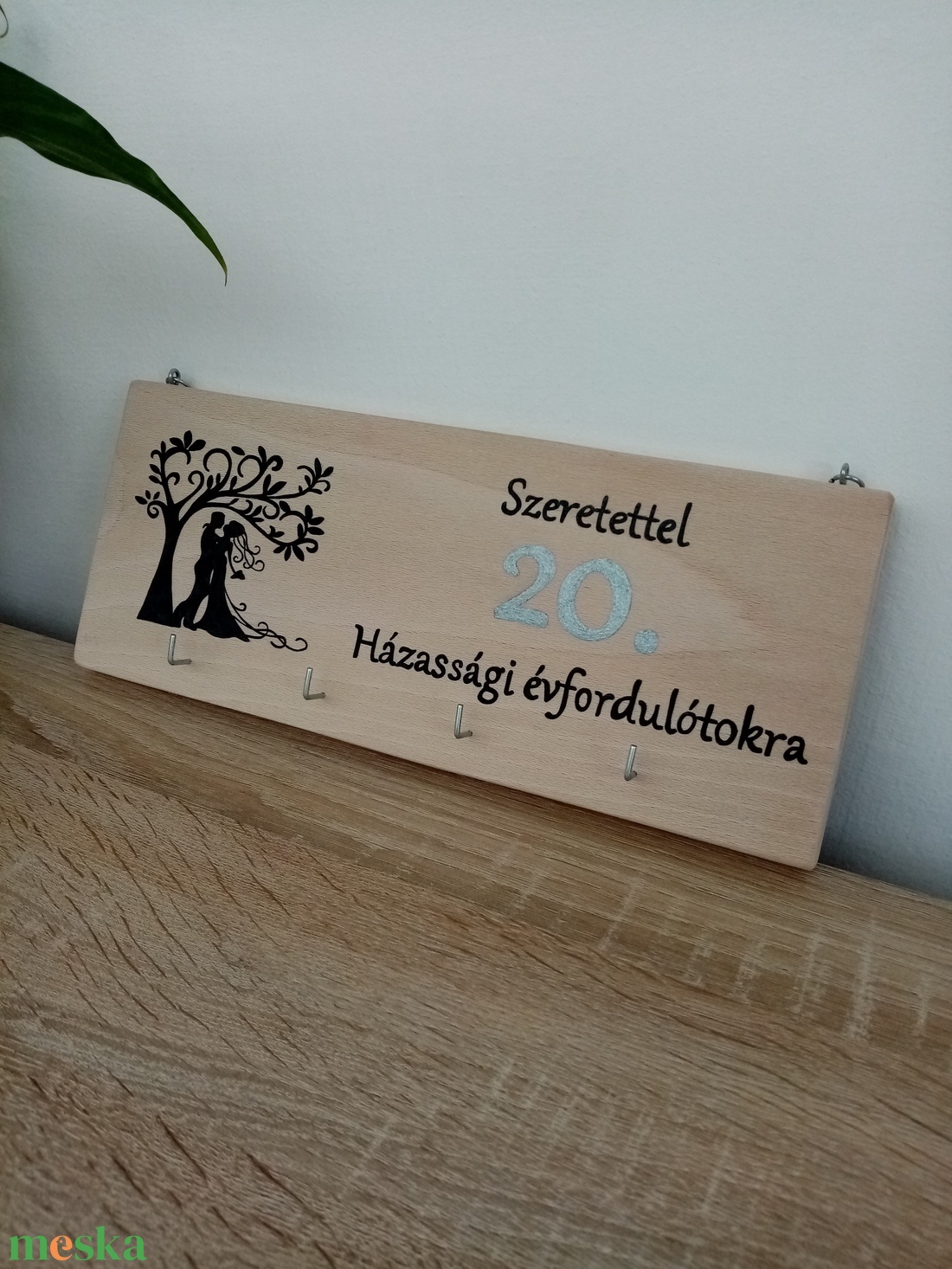 Fa fali kulcstartó, kulcsakasztó, kulcstartó - Házassági évforduló - otthon & életmód - dekoráció - fali és függő dekoráció - fali kulcstartó - Meska.hu