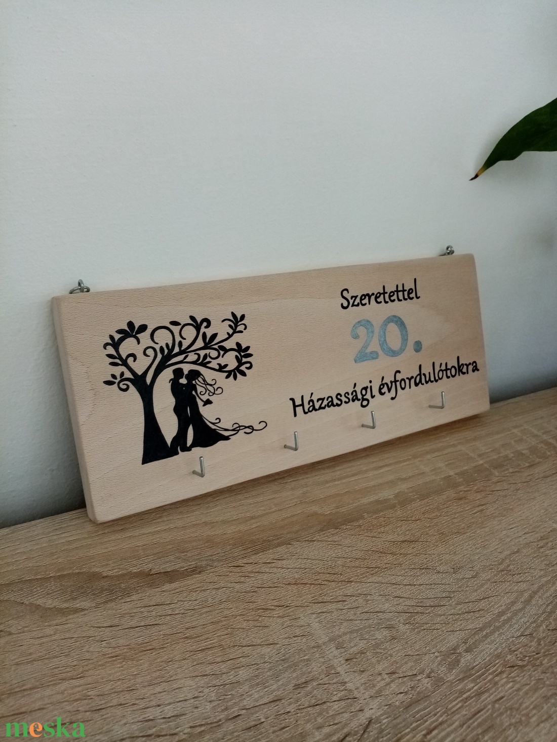 Fa fali kulcstartó, kulcsakasztó, kulcstartó - Házassági évforduló - otthon & életmód - dekoráció - fali és függő dekoráció - fali kulcstartó - Meska.hu