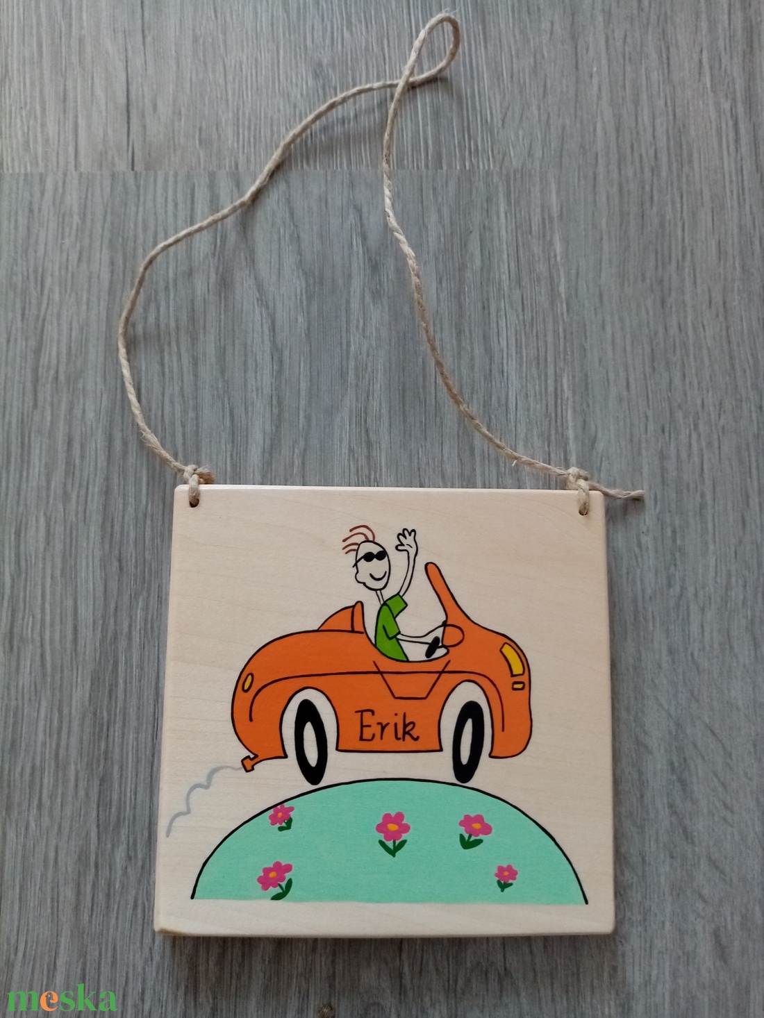 Egyedi névtábla, ajtótábla, ablakdísz, kopogtató, falikép, kép, függődísz . akciós termékkép 1