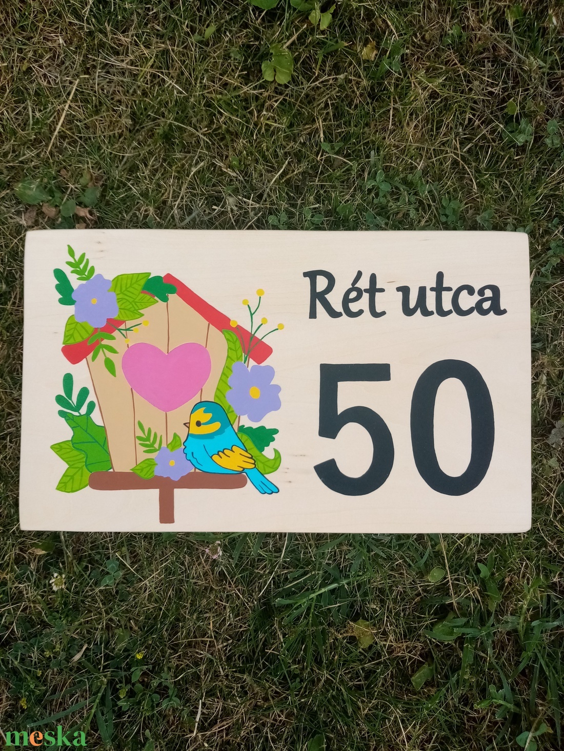 Házszám, házszámtábla, utcatábla- madárház , házszám . akciós termékkép 1