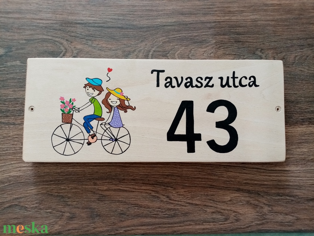 Házszám, házszámtábla, utcatábla- Biciklis tinik , házszám . akciós termékkép 1