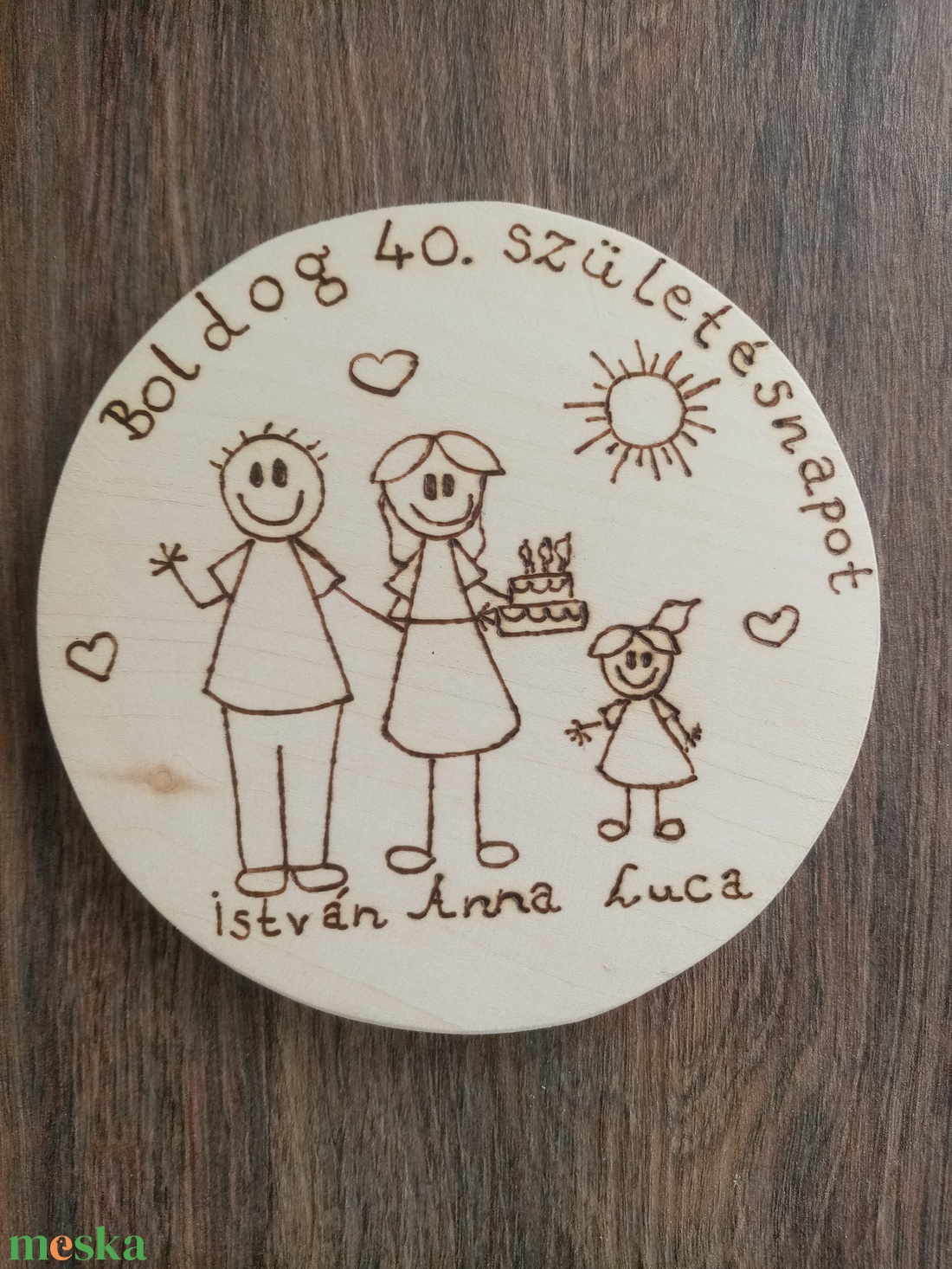 Szülinapi ajándék, névtábla, felirat, ajtódísz, kopogtató. - otthon & életmód - dekoráció - kép & falikép - fából készült kép - Meska.hu