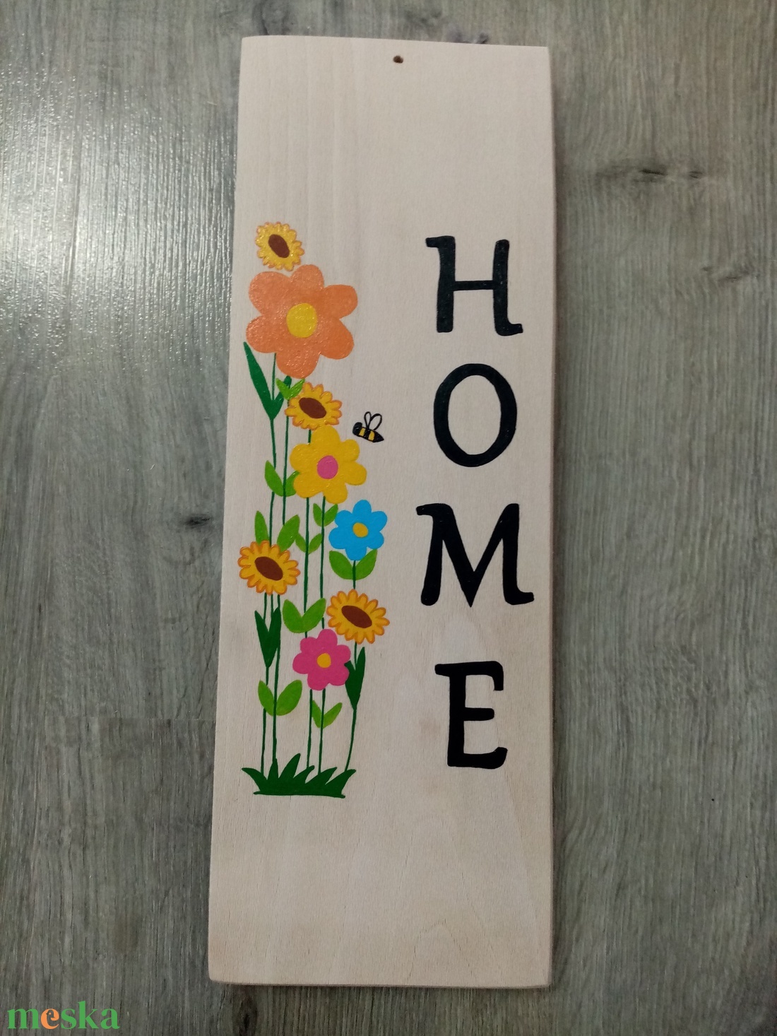 Isten hozott, home, tábla, ajtótábla- Home virágos - otthon & életmód - ház & kert - isten hozott tábla - Meska.hu