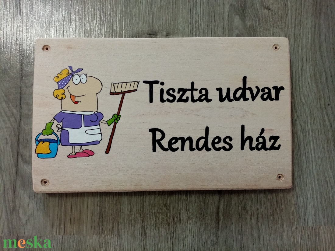 Házszám, házszámtábla, utcatábla- Tiszta udvar rendes ház tábla , házszám . akciós termékkép 1