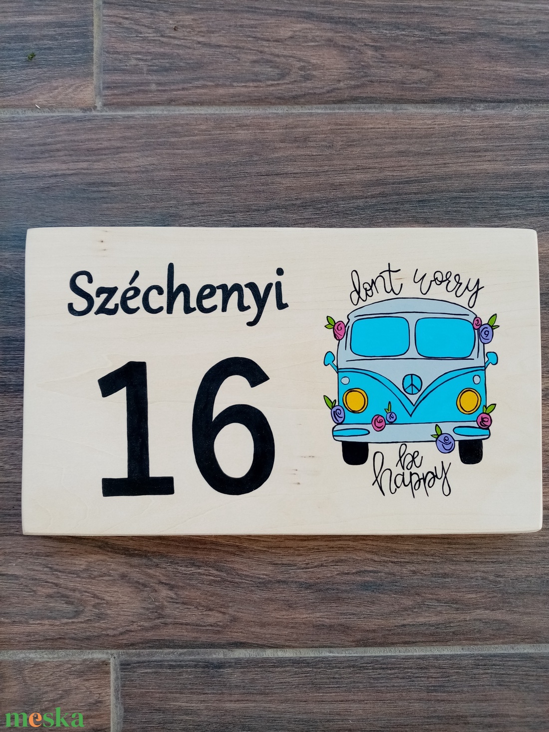 Házszám, házszámtábla, utcatábla- Dont Worry, be happy , házszám . akciós termékkép 1