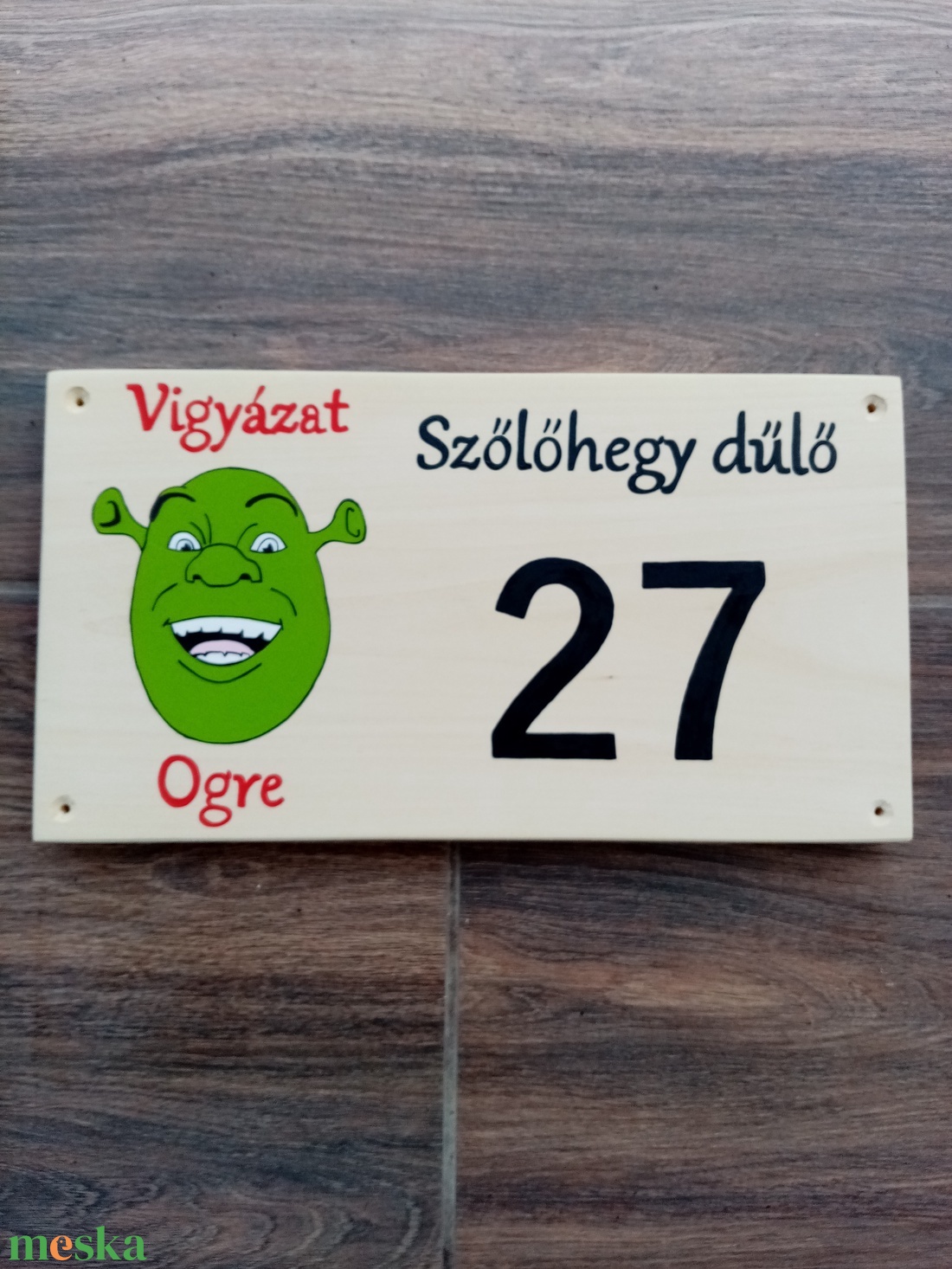 Vicces Shrek házszám, házszámtábla, utcatábla-  házszám . akciós termékkép 1