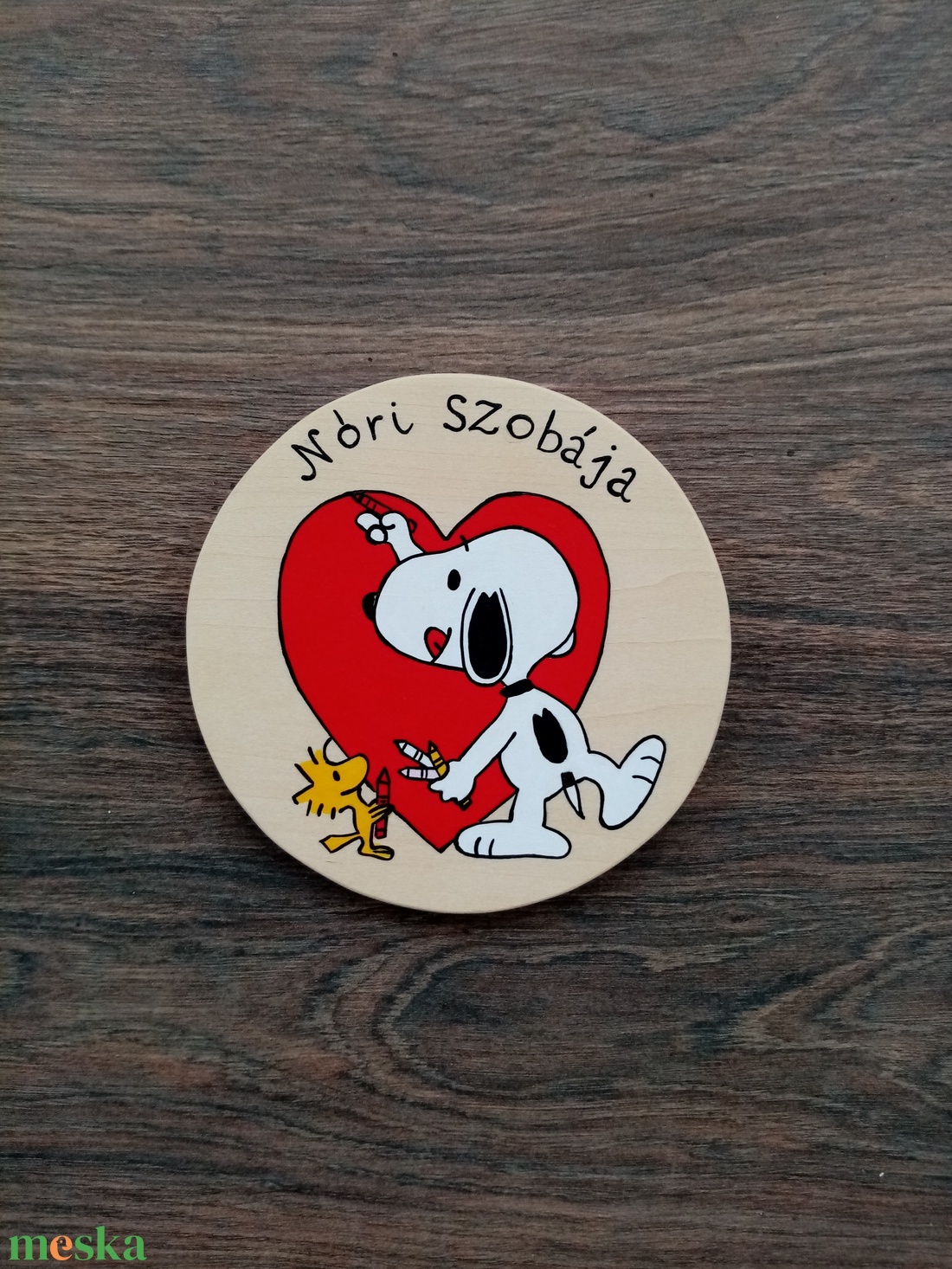 Snoopy ajtójelölő tábla, ajtó jelölő tábla, ajtódísz, kopogtató - otthon & lakás - babaszoba, gyerekszoba - gyerek névtábla - Meska.hu
