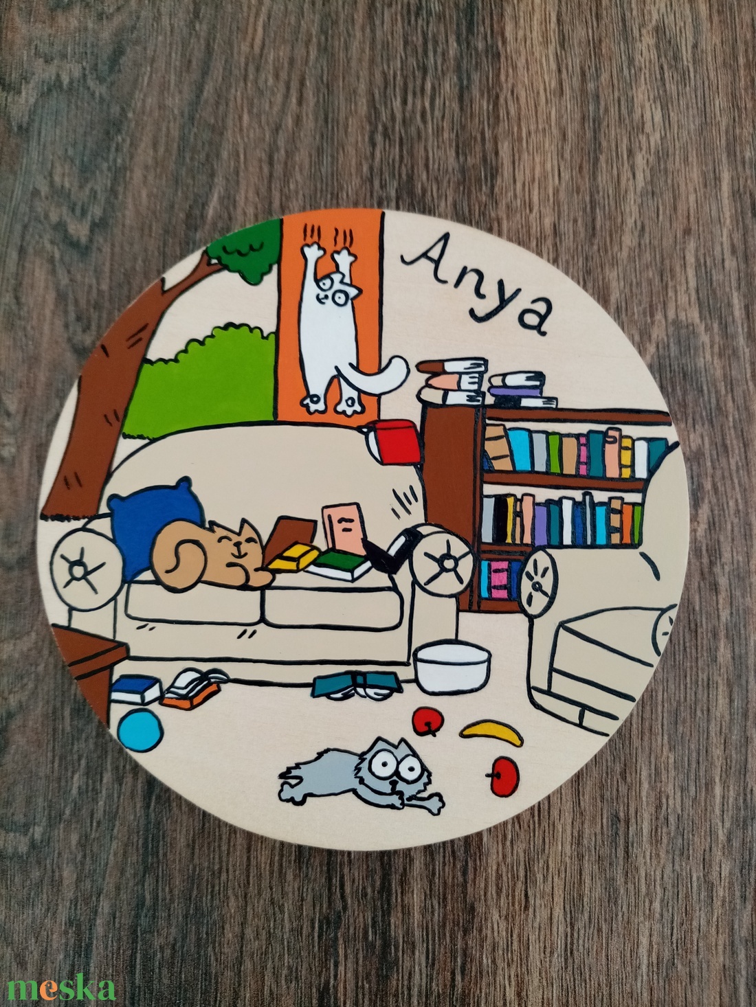 Simon' cat  - Hálószoba, Nappali tábla - Ajtójelölő tábla, ajtó jelölő tábla, névtábla, felirat, kopogtató akciós termékkép 1