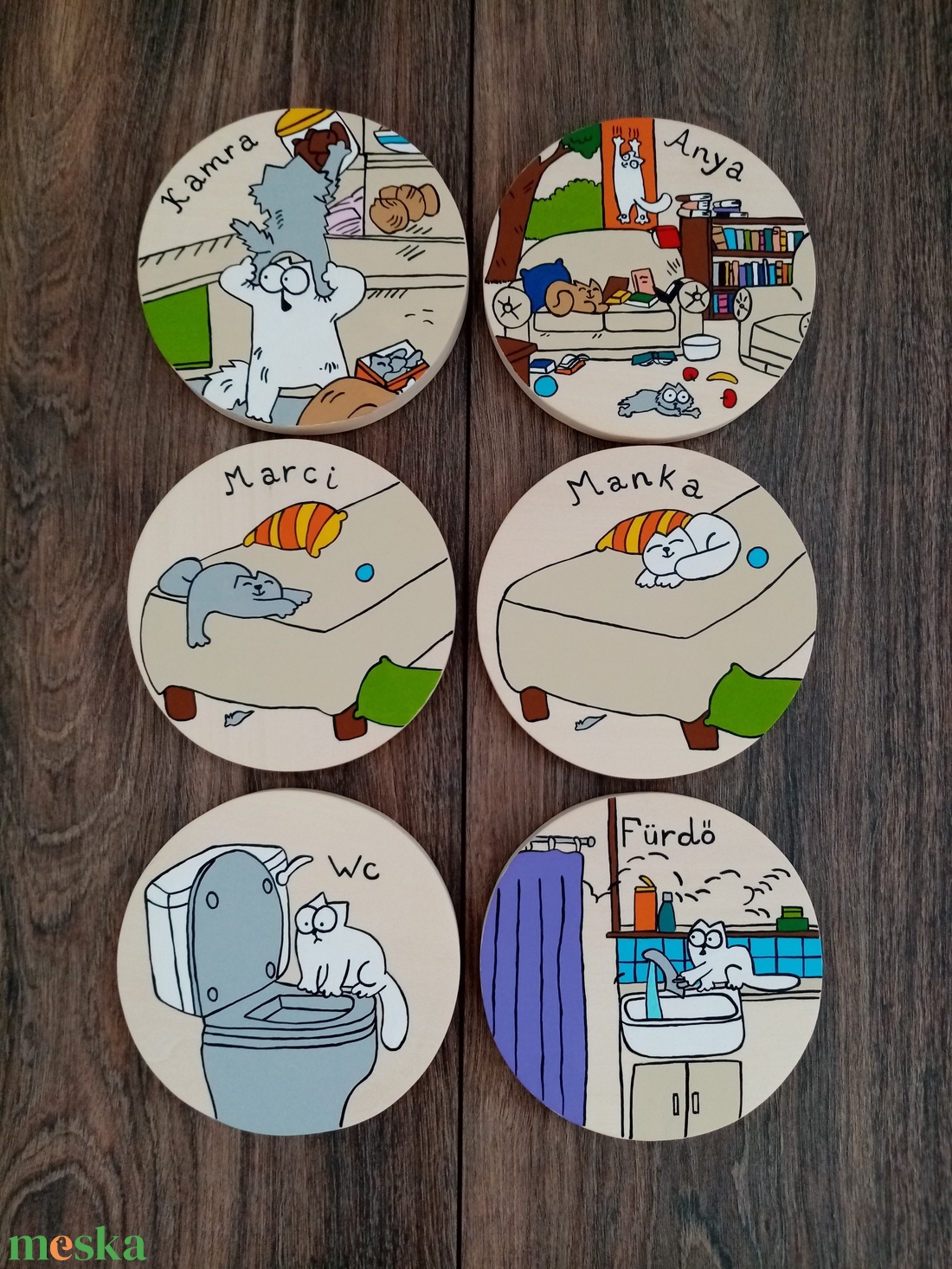 Simon' cat  - Hálószoba, Nappali tábla - Ajtójelölő tábla, ajtó jelölő tábla, névtábla, felirat, kopogtató - otthon & életmód - dekoráció - ajtó- és ablak dekoráció - ajtótábla - Meska.hu