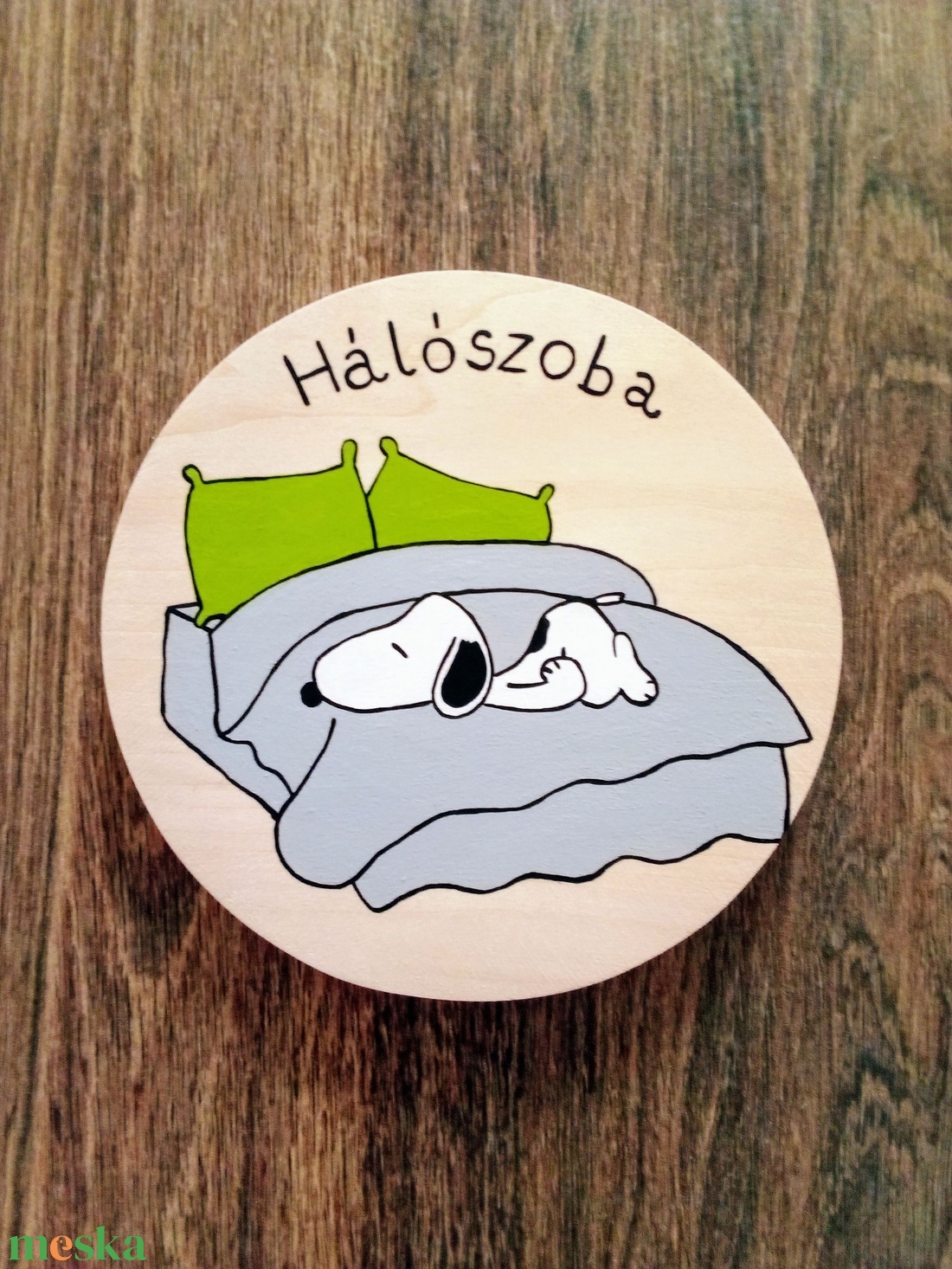 Snoopy alszik ajtó jelölő tábla, ajtó jelölő tábla, ajtótábla, kopogtató- Hálószoba akciós termékkép 1