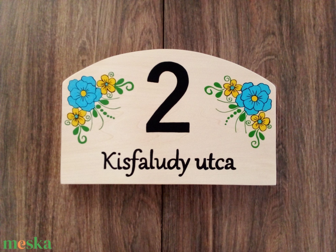 Házszám, házszámtábla, utcatábla- Virágos , házszám . akciós termékkép 1