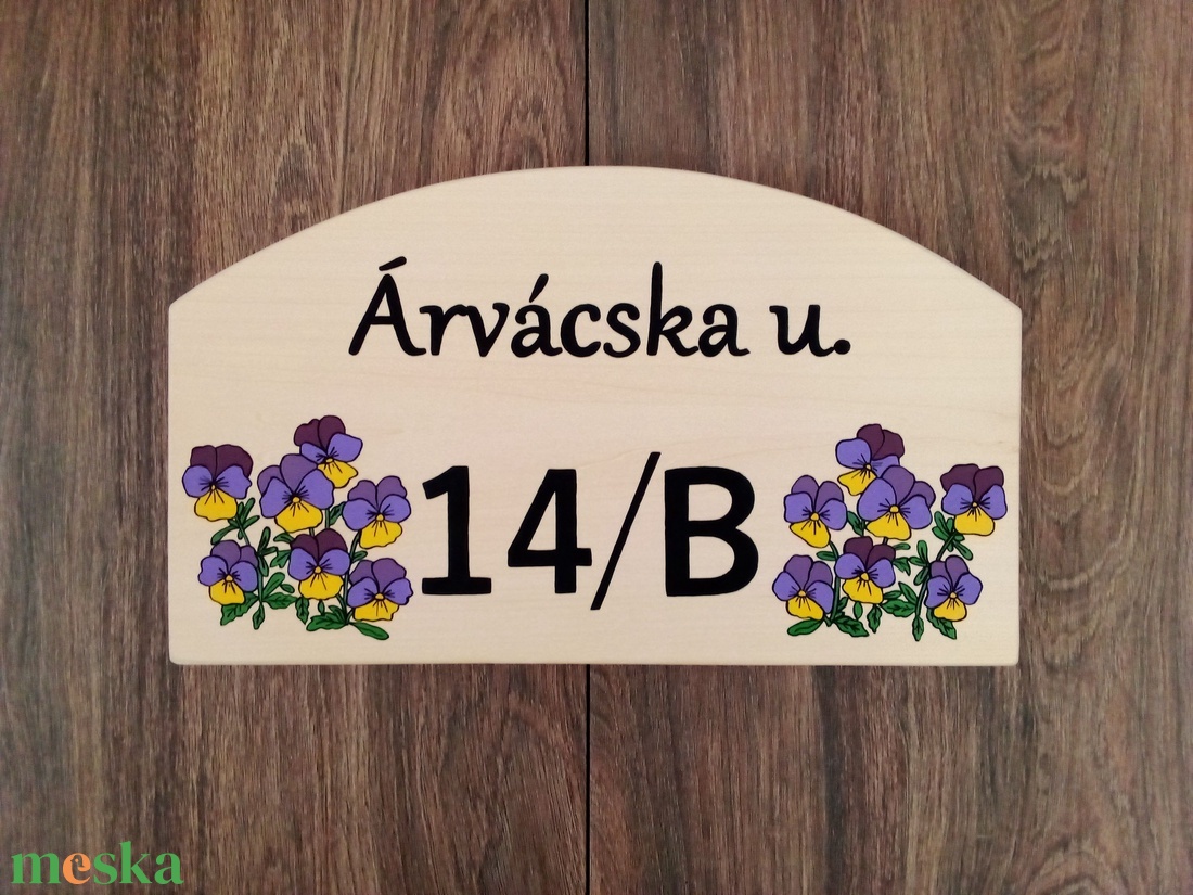 Házszám, házszámtábla, utcatábla- Árvácskák , házszám . - otthon & életmód - ház & kert - házszám - Meska.hu Házszám, házszámtábla, utcatábla- Árvácskák , házszám . - otthon & életmód - ház & kert - házszám - Meska.hu