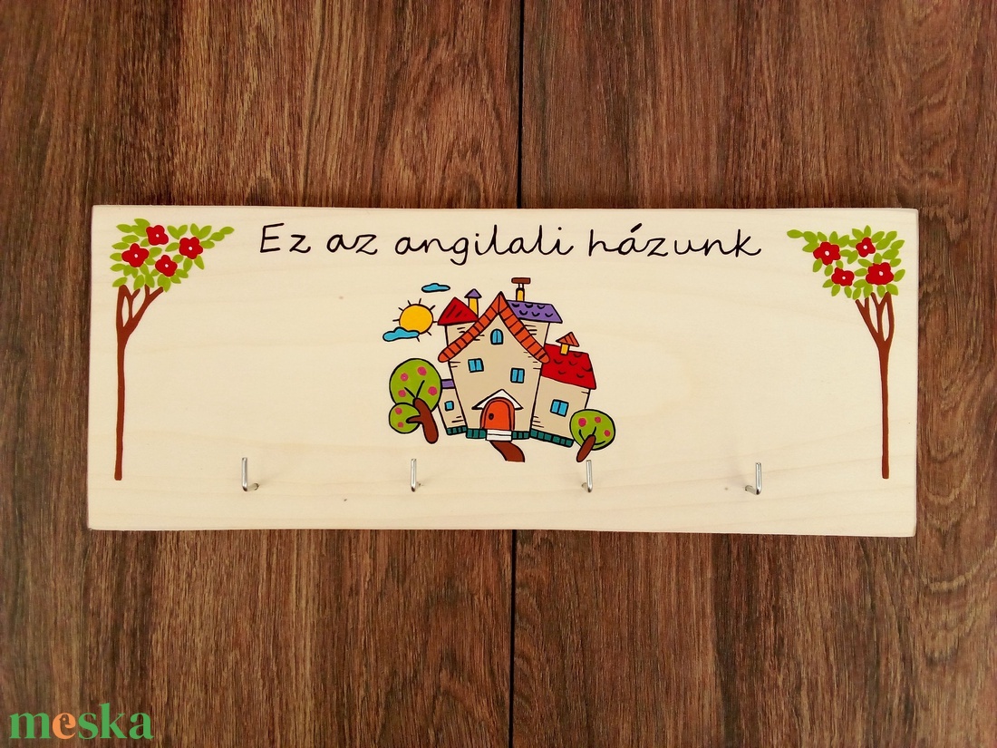 ,,Ez az angilali házunk fali kulcsakasztó, fali kulcstartó, dekoráció - otthon & életmód - dekoráció - fali és függő dekoráció - fali kulcstartó - Meska.hu
