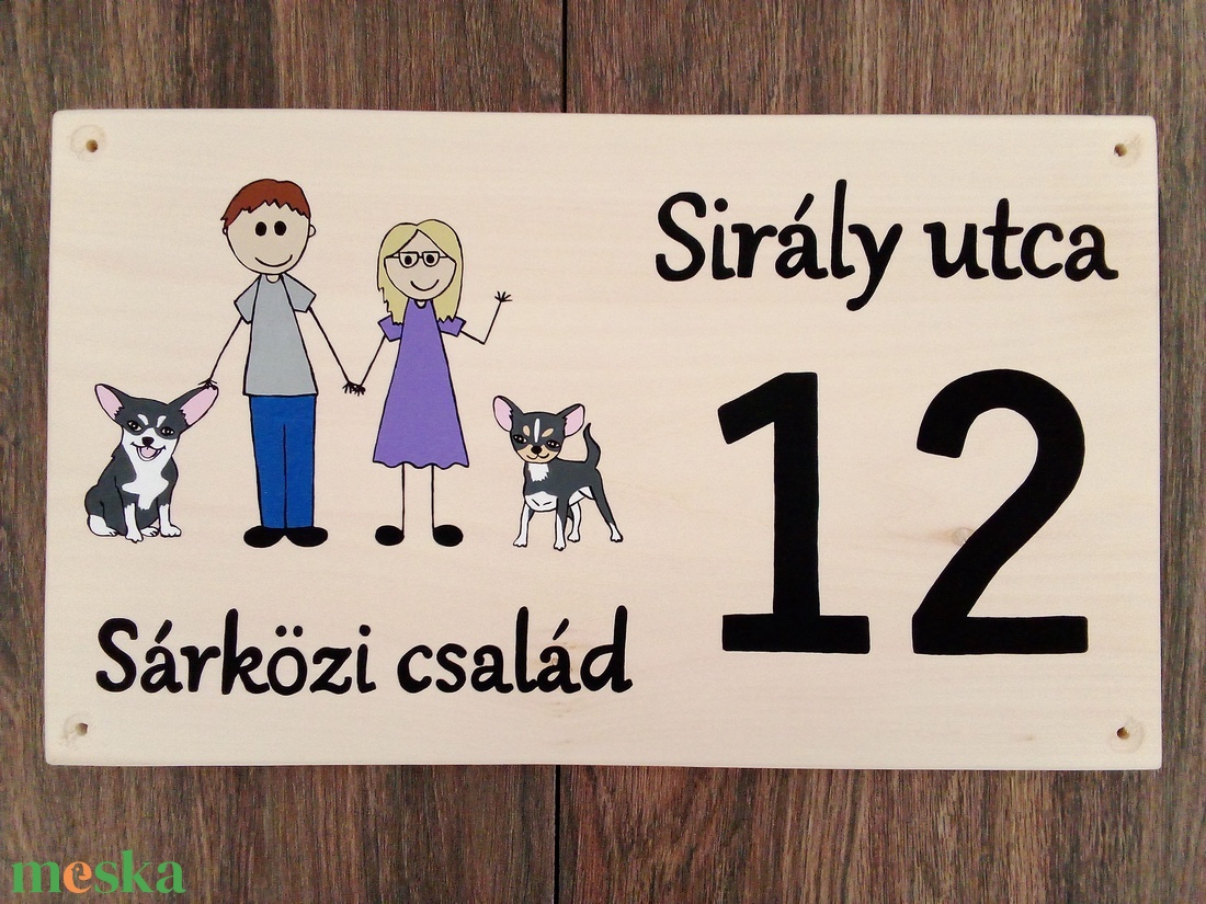Házszám, házszámtábla, utcatábla- Fiatal pár kutyusokkal - házszám - otthon & életmód - ház & kert - házszám - Meska.hu Házszám, házszámtábla, utcatábla- Fiatal pár kutyusokkal - házszám - otthon & életmód - ház & kert - házszám - Meska.hu
