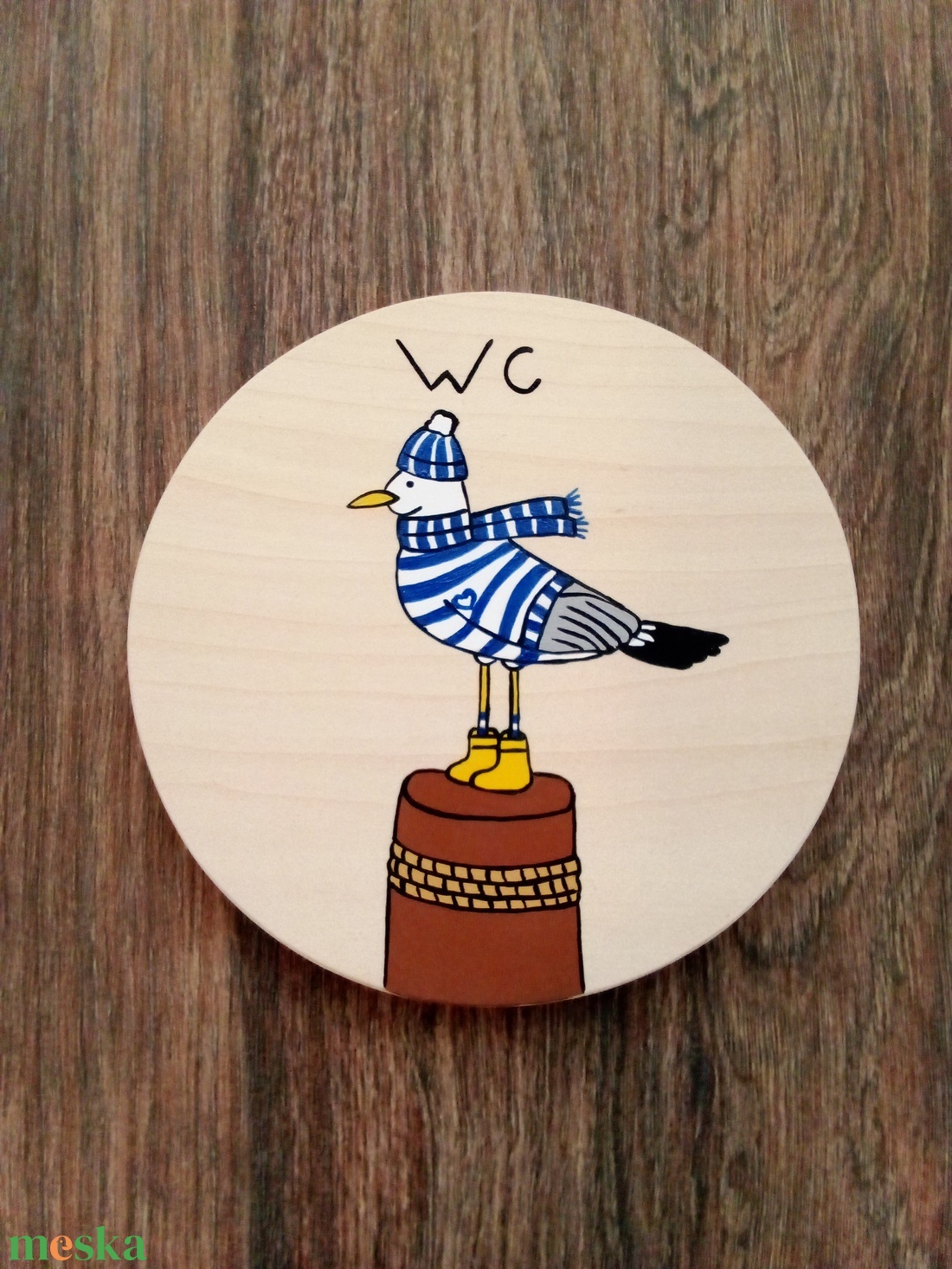 Wc tábla, ajtójelölő tábla, ajtó jelölő tábla, ajtótábla, kopogtató - Sirály akciós termékkép 1