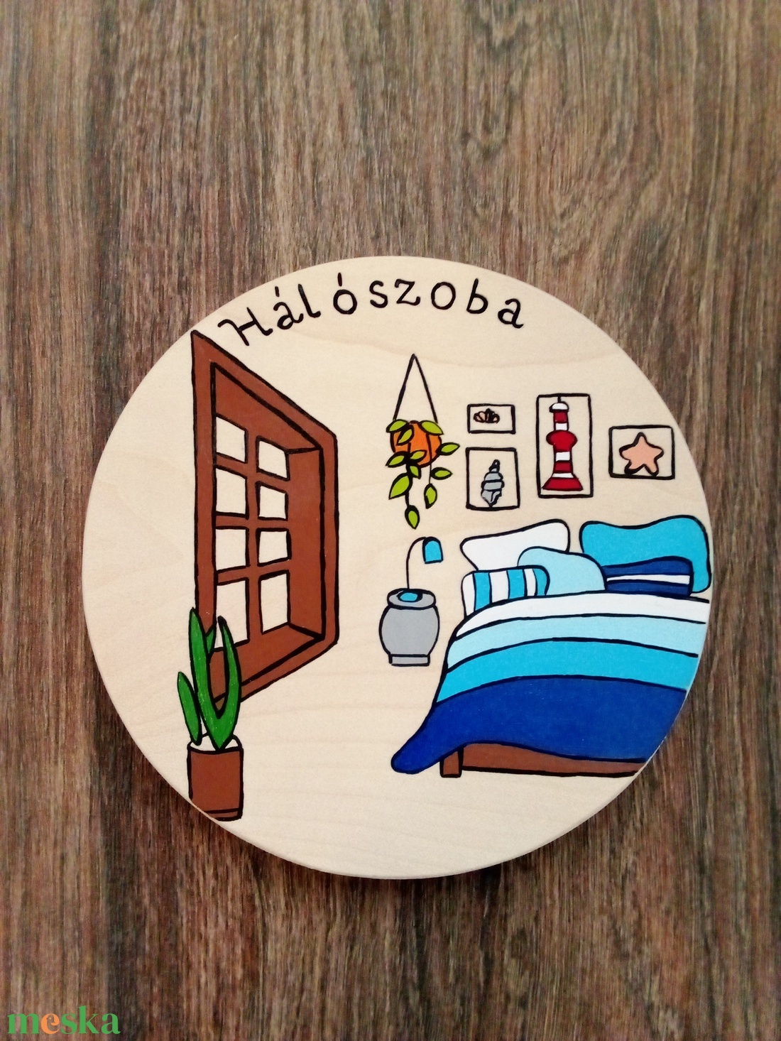 Hálószoba ajtótábla, ajtó jelölő tábla, ajtójelölő tábla akciós termékkép 1