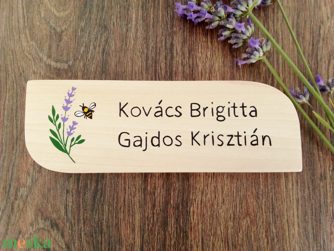 Névtábla postaládára , bejárati ajtóra - Levendulás névtábla - otthon & életmód - ház & kert - névtábla - Meska.hu