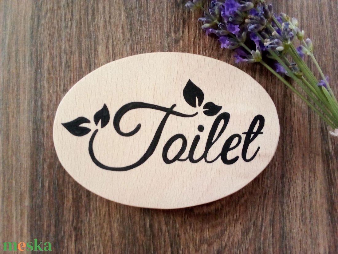 Toilet ajtótábla, wc tábla, fürdő tábla, Toilet felirat - otthon & életmód - dekoráció - ajtó- és ablak dekoráció - ajtótábla - Meska.hu