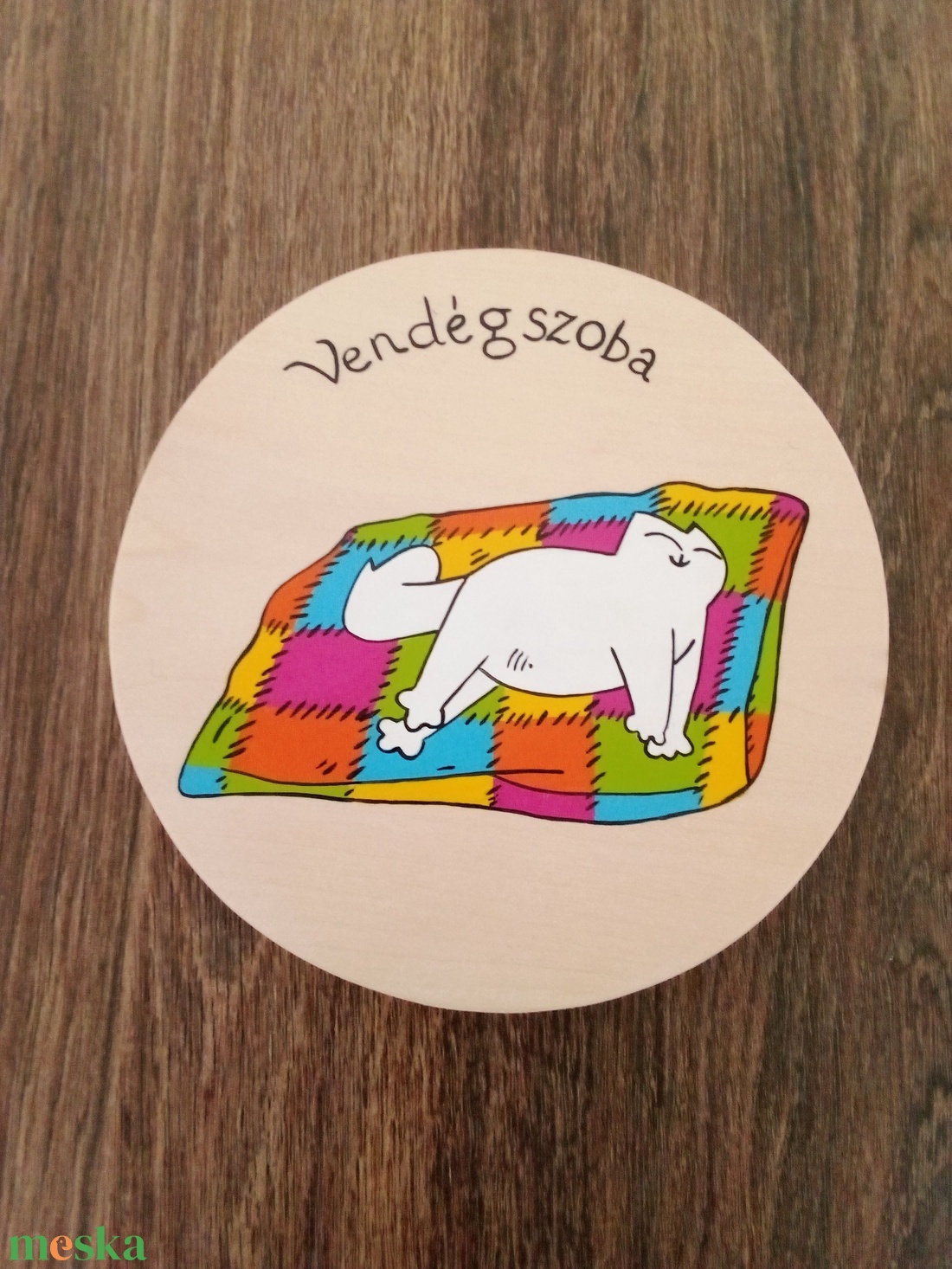 Simon' cat  - Ajtójelölő tábla, ajtó jelölő tábla, névtábla, felirat, kopogtató - Vendégszoba - otthon & életmód - dekoráció - ajtó- és ablak dekoráció - ajtótábla - Meska.hu